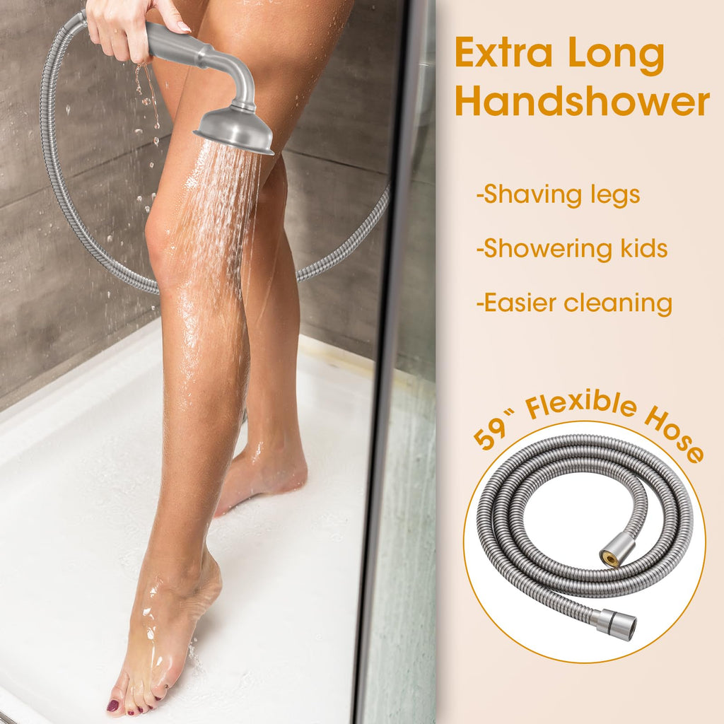 Rainfall Shower Head with Handheld Combo, Brushed Gold Shower System with Balance Pressure Valve, 9 inch Shower Head and Faucet Set, Rain Shower Head with Handheld Spray Wall Mount(B2312-BG)