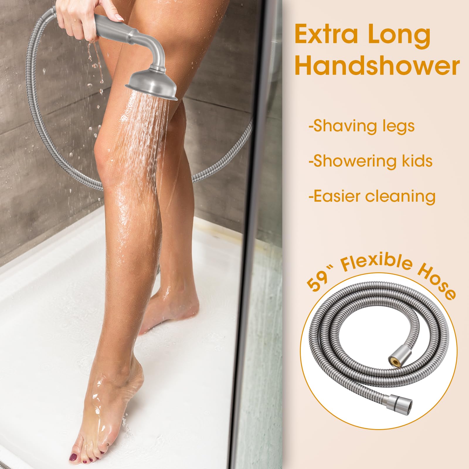 Rainfall Shower Head with Handheld Combo, Brushed Gold Shower System with Balance Pressure Valve, 9 inch Shower Head and Faucet Set, Rain Shower Head with Handheld Spray Wall Mount(B2312-BG)