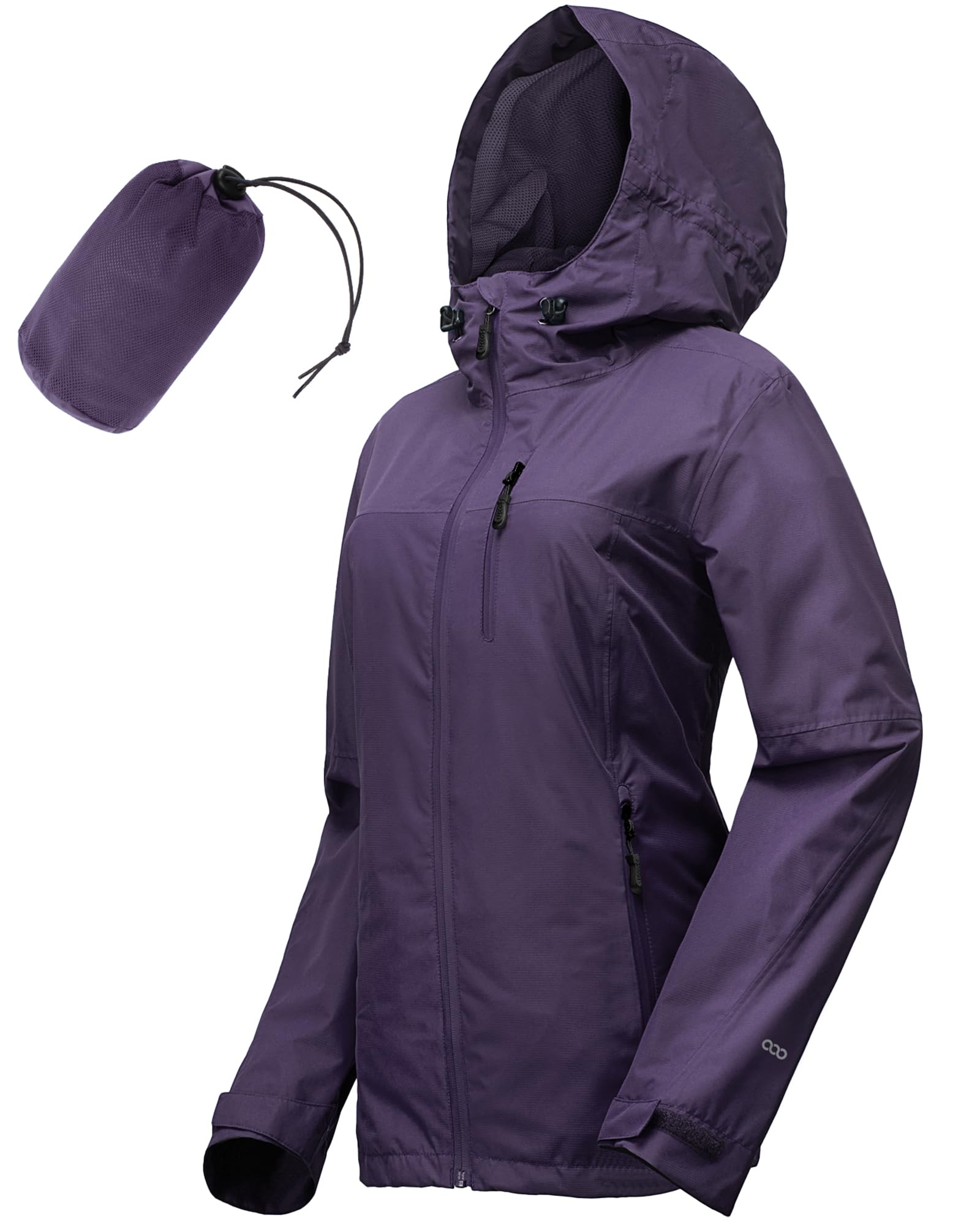 33,000ft Packable Rain Jacket Women Lightweight Waterproof Raincoat with Hood Cycling Bike Jacket Windbreaker
