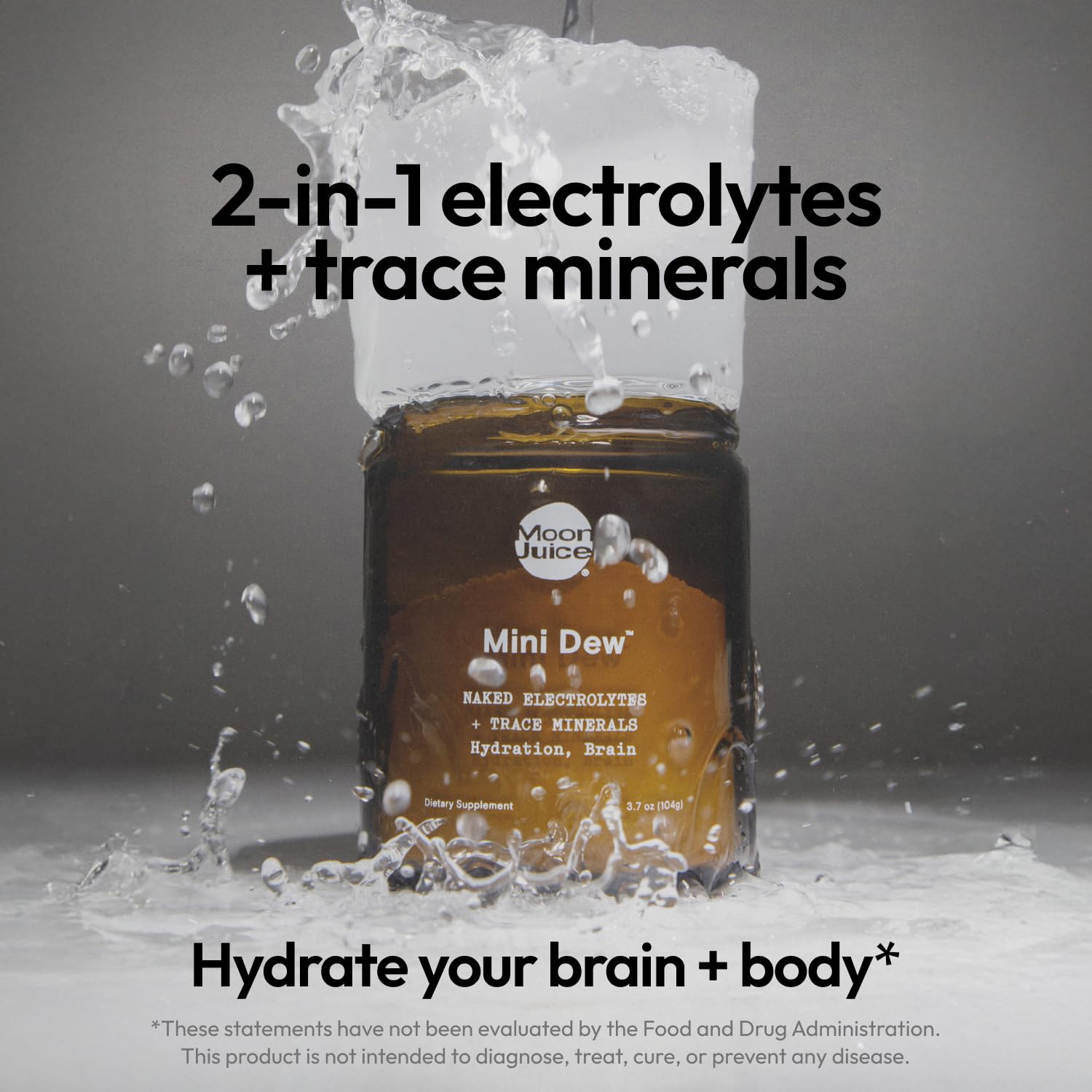 Moon Juice Mini Dew Electrolytes Powder - Sugar Free Minerals & Electrolyte Hydration Powder for Instant Hydration & Brain Support - Magnesium, Calcium, Potassium, Pink Salt, Pomelo, 30 Servings