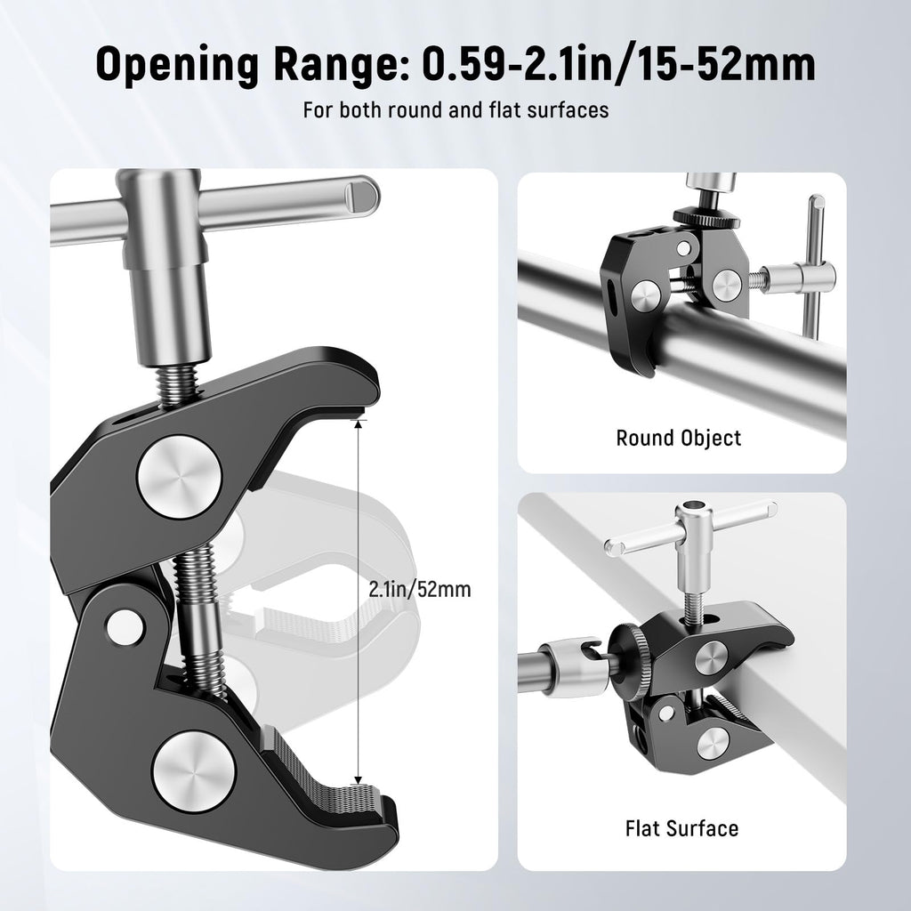 NEEWER 5.9"/15cm Adjustable Friction Magic Arm with 1/4" Screw on Both Ends, Compatible with SmallRig Cage, Flash/LED Light/Microphone/Monitor/SuperClip, Max Load 4.4lb/2kg, ST15