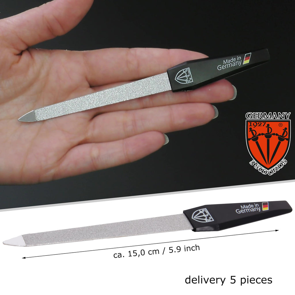 3 Swords Germany - Sapphire Metal Nail File Set 10 Pieces with 1 Piece 3-Way Nail Buffer – Nail Care Made in SOLINGEN/Germany