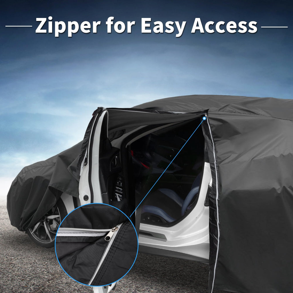X AUTOHAUX Car Cover for Mini Cooper 2DR 2002-2021 210D-PU Outdoor Full Car Cover All Weather with Door Zipper