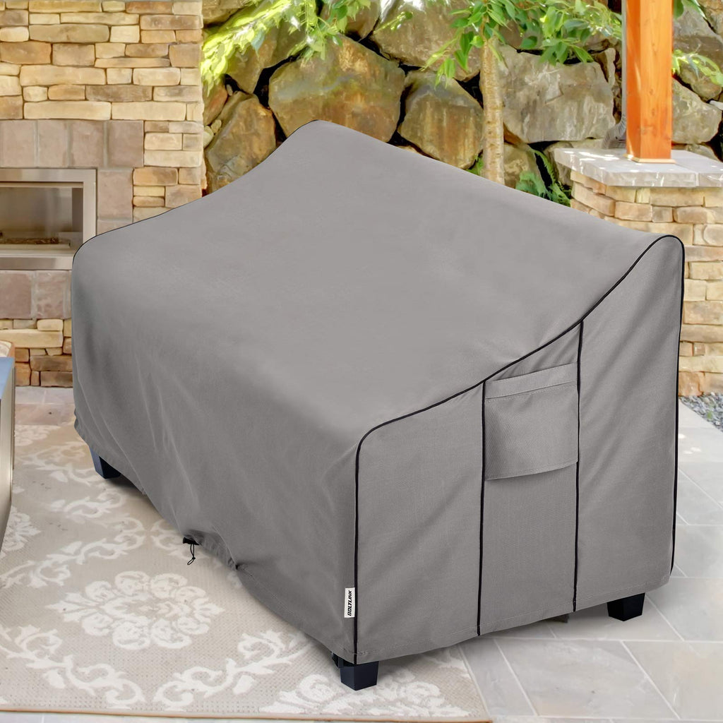 Patio Sofa Cover Waterproof, Heavy Duty 600D Oxford Fabric with UV Protection & Air Vents, Fits 52"W x 35"D x 34"H Inches for Outdoor Couch, Loveseat, Garden Furniture