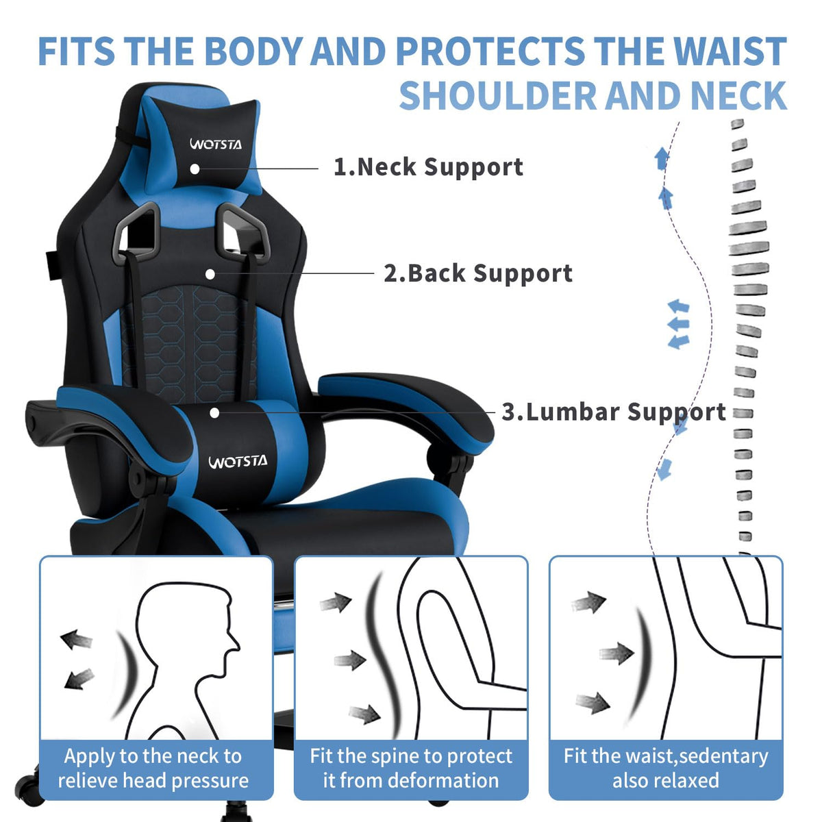 Gaming Chair with Footrest,High Back with Massage Reclining Computer Chair， Big and Tall Racing Gaming Chair Ergonomic Game Chair for Adults PVC Leather (Red)