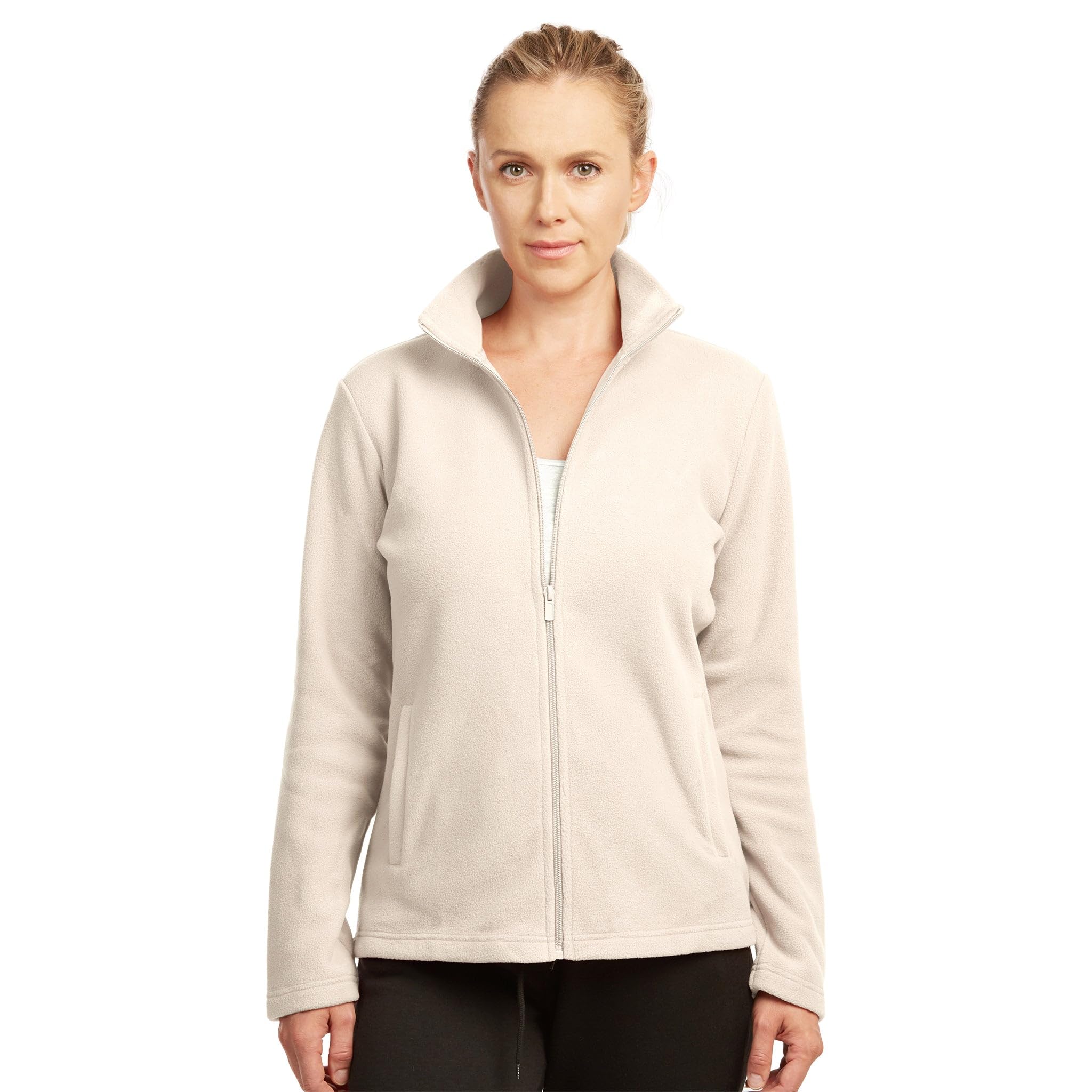 Sofra Women's Polar Fleece Full Zip Up Winter Jacket