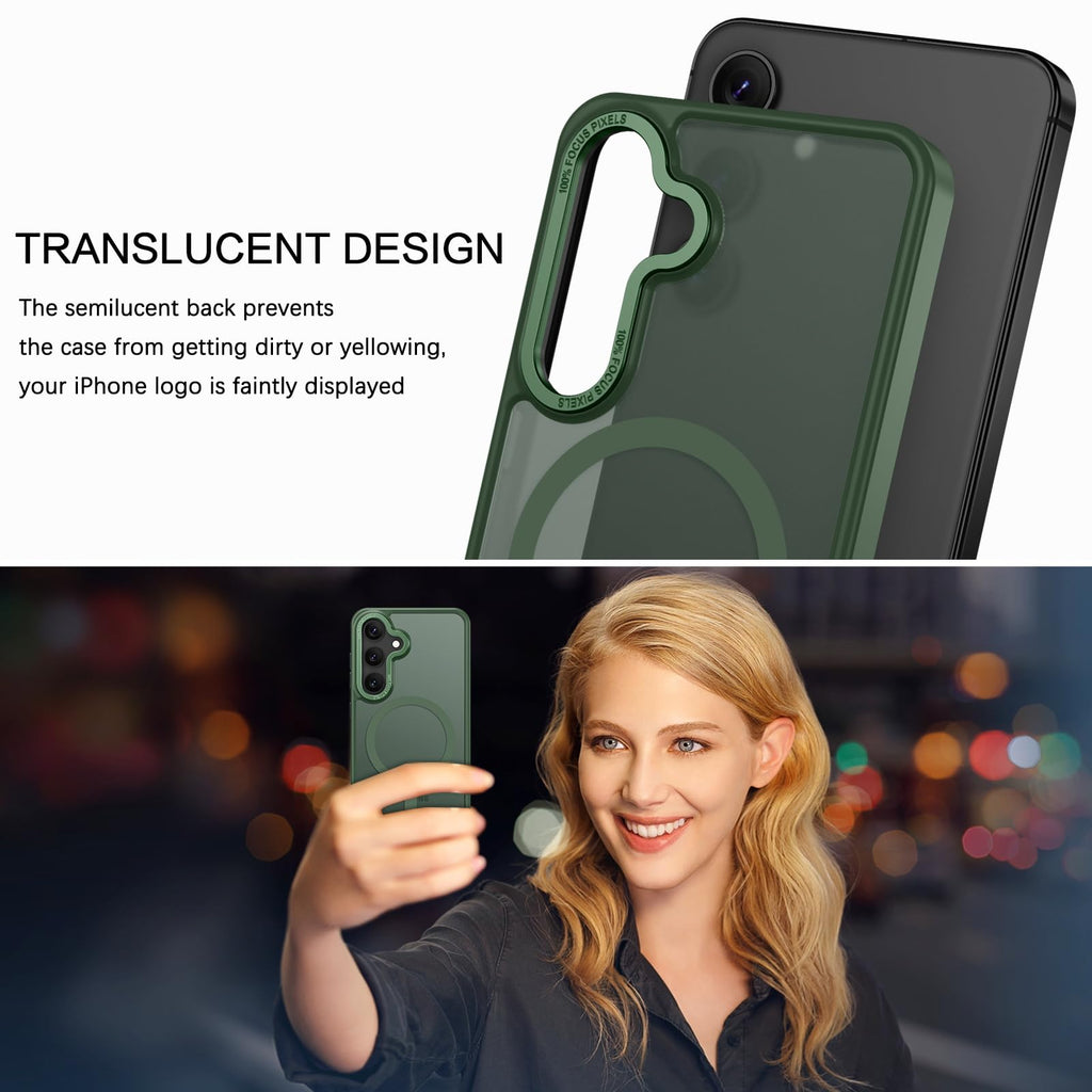 BENTOBEN Magnetic for Samsung Galaxy S24 Plus Case [Compatible with Magsafe] Translucent Matte Slim Thin Shockproof Anti-Yellow Women Men Protective Phone Cases Cover for Samsung S24 Plus 6.7", Black