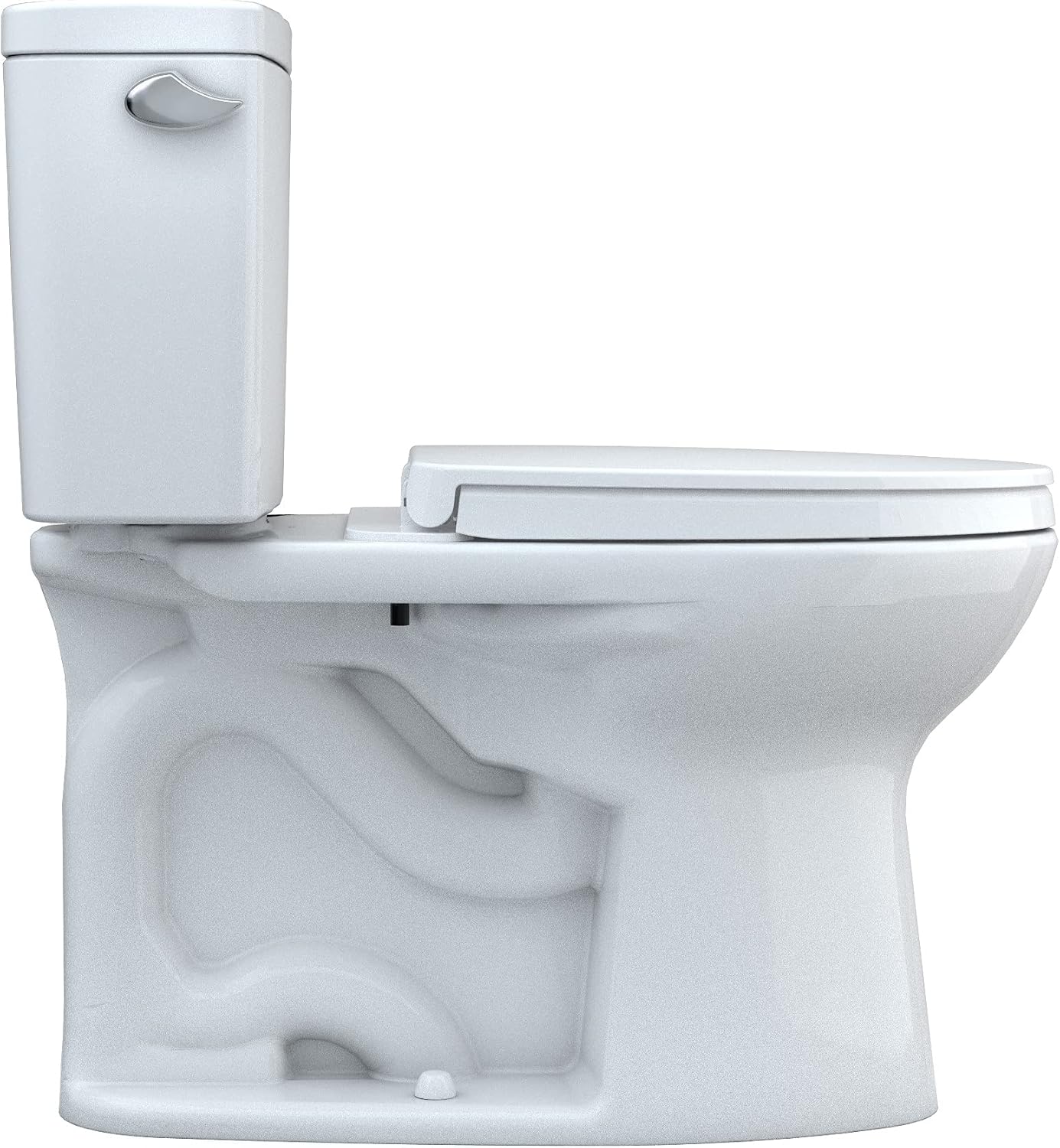TOTO® Drake® Two-Piece Elongated 1.28 GPF Universal Height TORNADO FLUSH ® Toilet with 10 Inch Rough-In, CEFIONTECT®, and SoftClose® Seat, WASHLET®+ Ready, Cotton White - MS776124CEFG.10#01