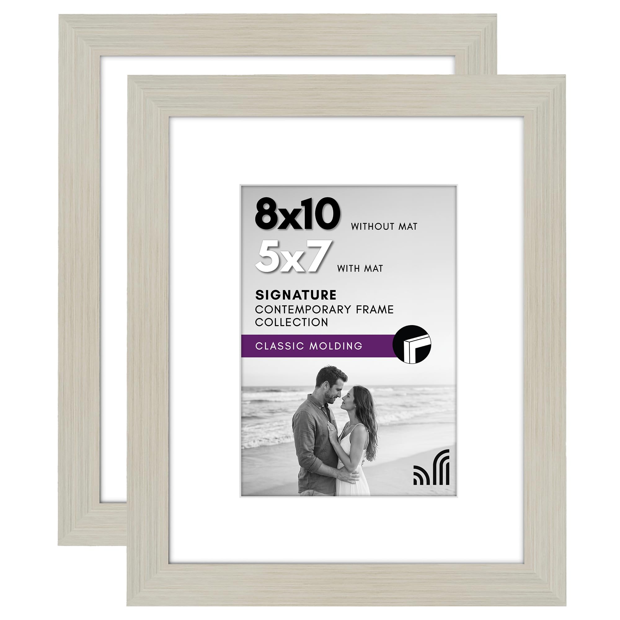 Americanflat 4x6 Double Picture Frame with Shatter-Resistant Glass - Fits Two 4x6 Photos or use as One 6x14 Frame - Signature Collection - Collage Frames for Tabletop and Wall Display - Black