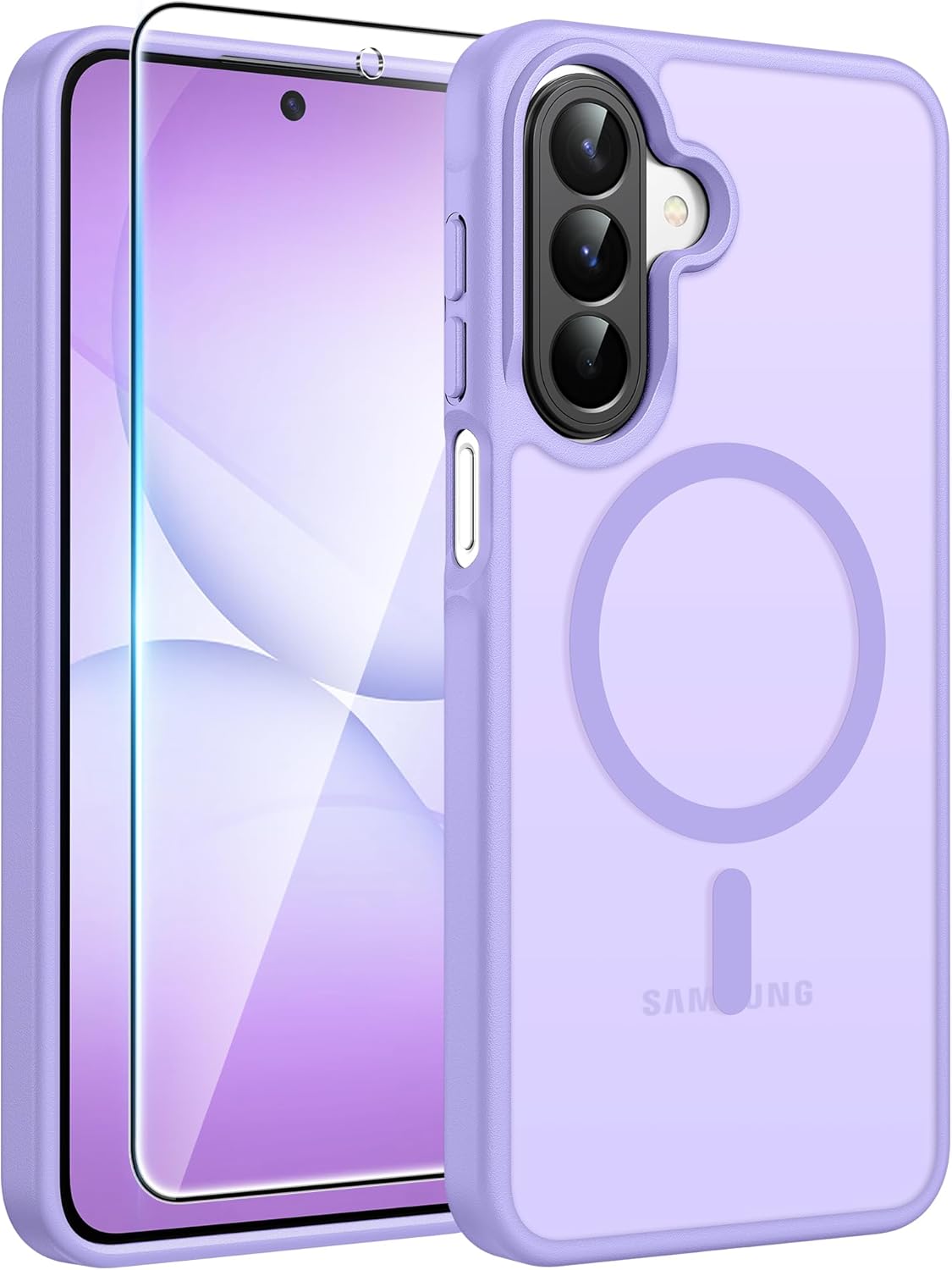 FNTCASE for iPhone 17 Case: [Compatible with Magsafe] Translucent Matte Cases with [Full Camera Protection] [Screen Protector] Military Grade Shockproof Protective Phone Cover - Light Purple