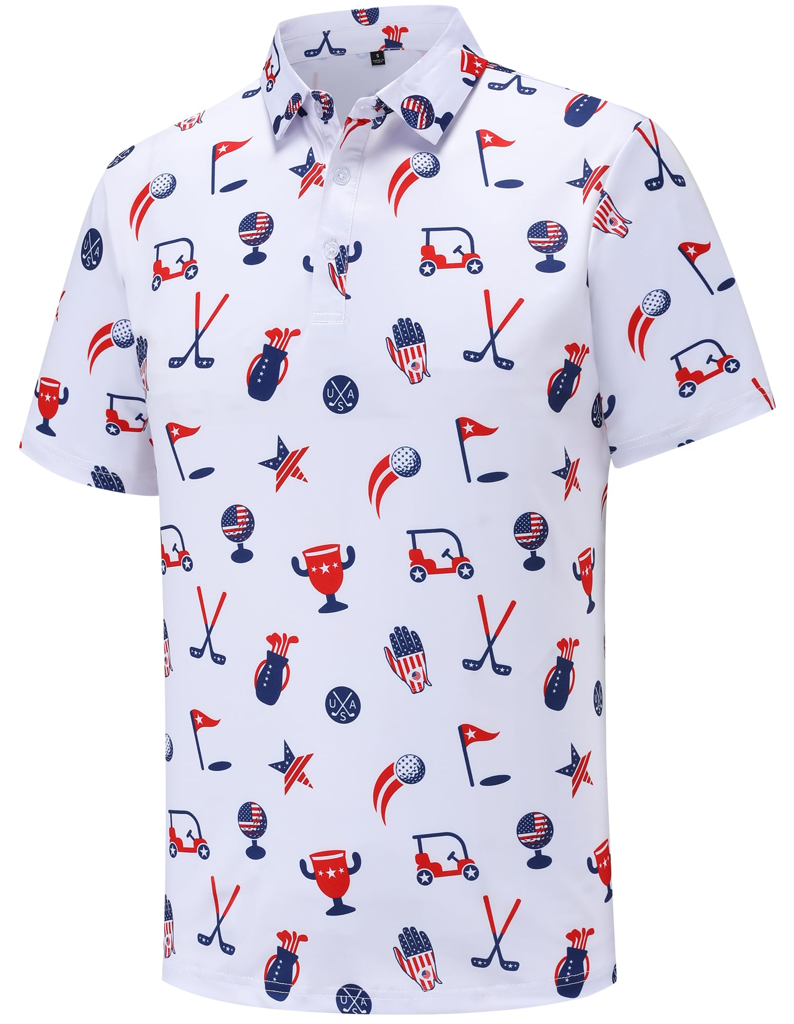 Men's Golf Polo Shirts Funny Golf Shirts for Men Performance Moisture Wicking Quick Dry Athletic Short Sleeve Shirts