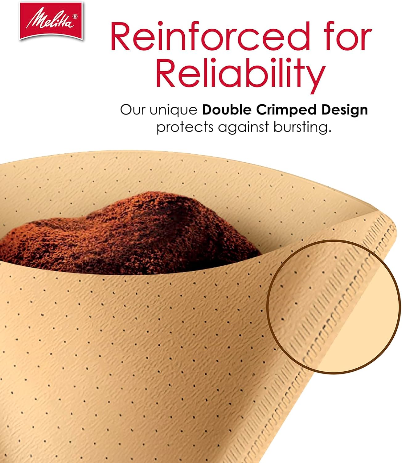 Melitta #4 Cone Coffee Filters, Bamboo, 80 Count (Pack Of 6), 480 Total Filters - Fits all 8-12 Cup Cone Coffee Makers and Pour-Overs, Compostable, Tear-Resistant, Made in USA
