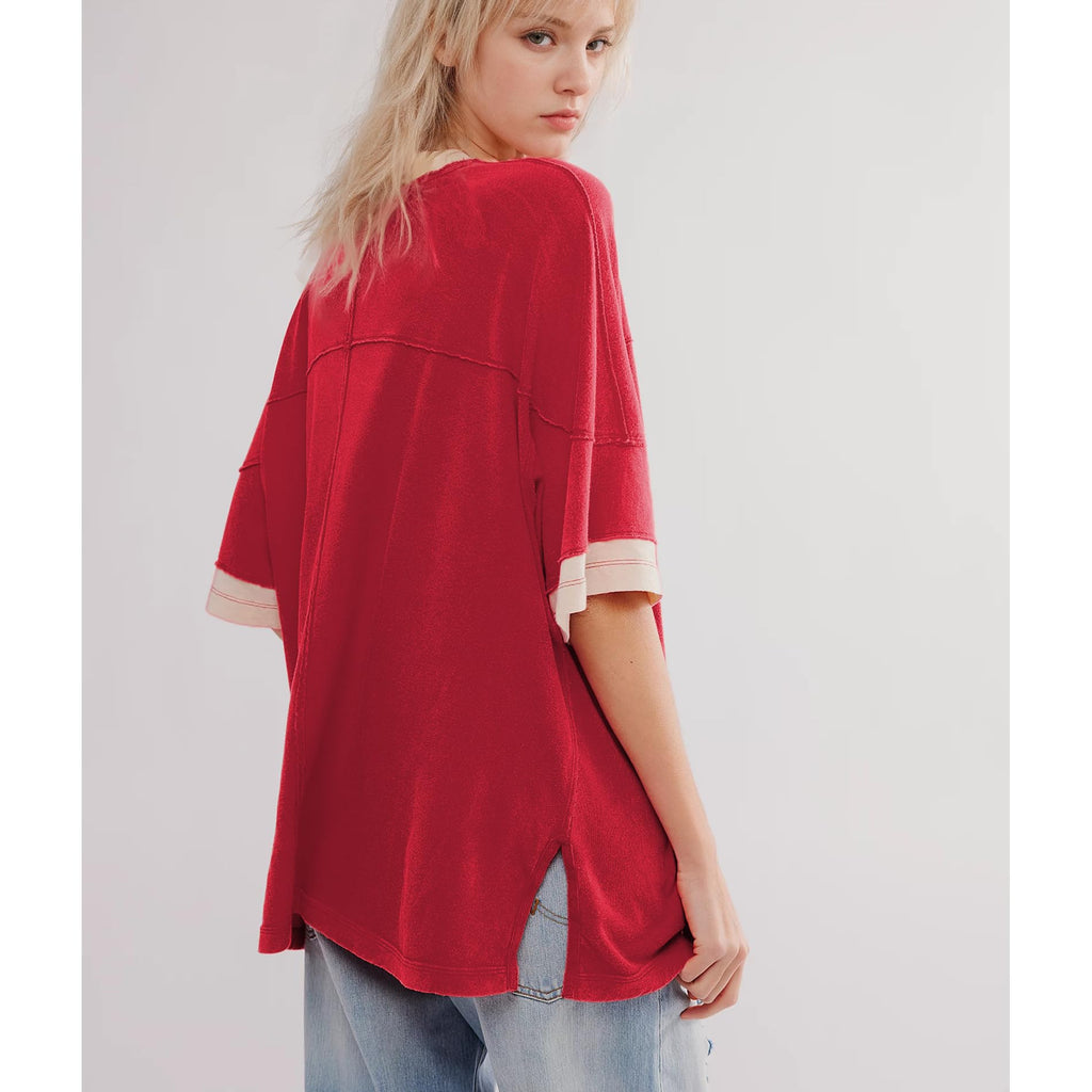 Songling Womens 3/4 Length Sleeve Casual Loose Fit Summer Tee Shirt Basics Cotton t Shirts Trendy Tops