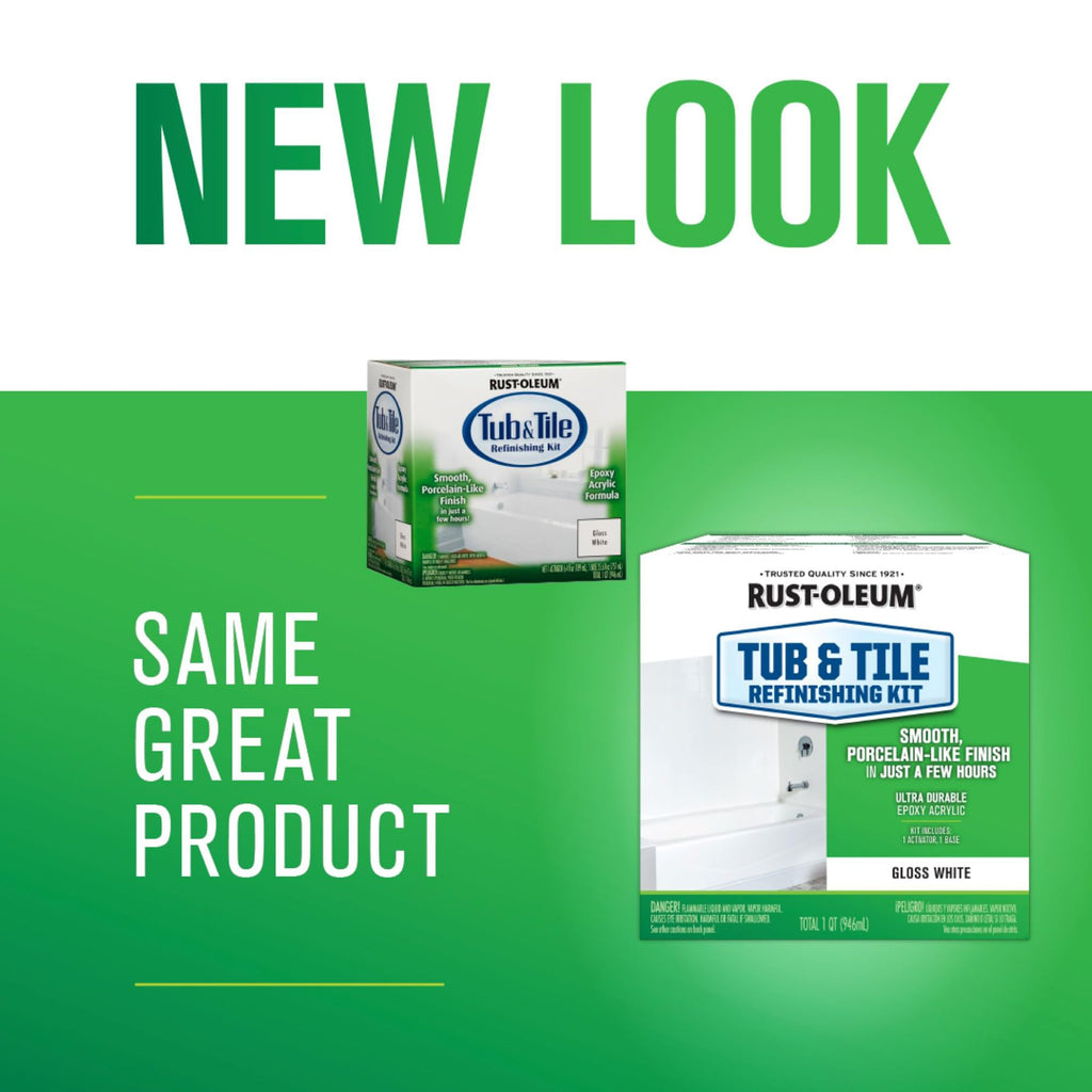 Rust-Oleum 384166 Tub And Tile Refinishing 2-Part Kit, Gloss Coastal Fog