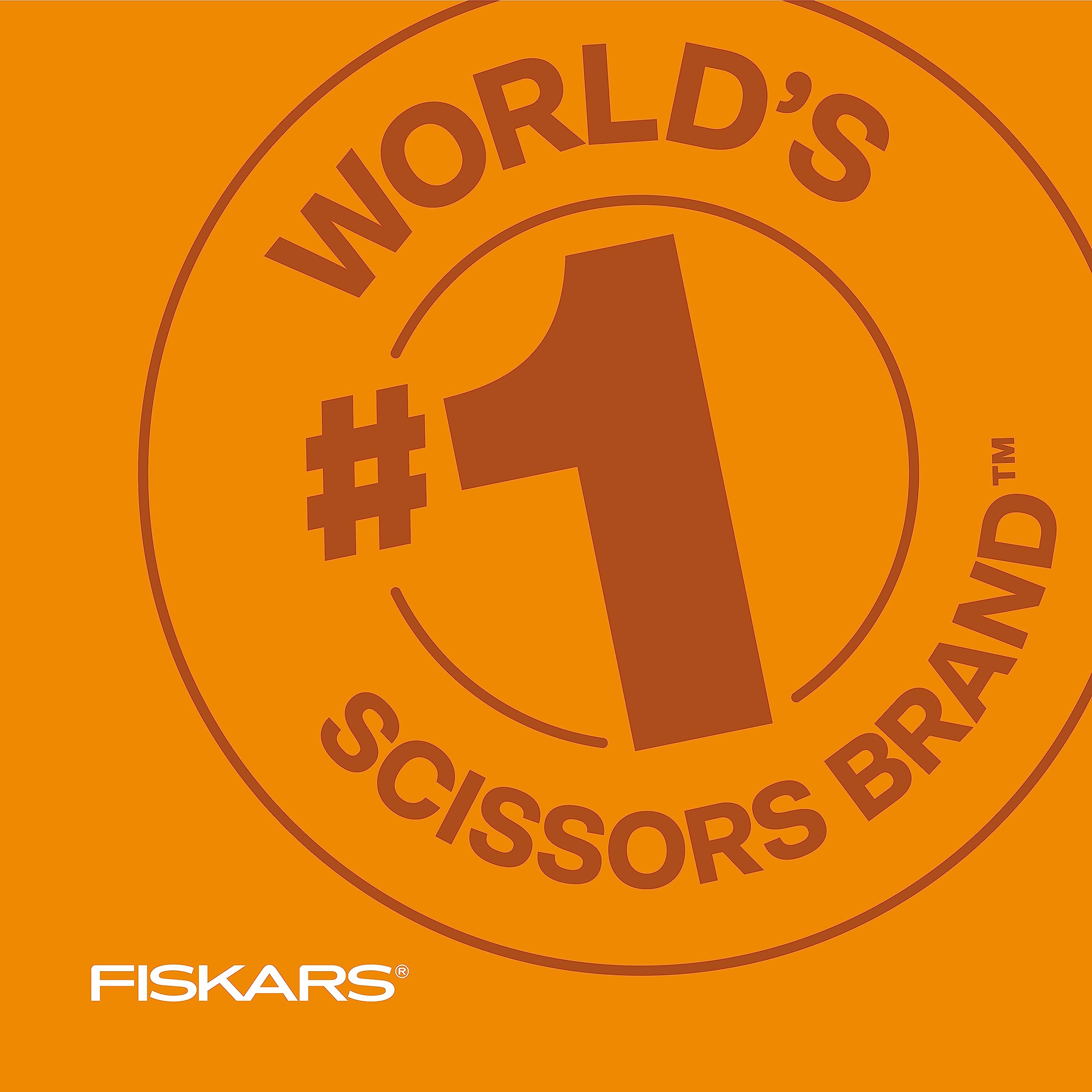 Fiskars 8" Original Orange-Handled Stainless Steel Scissors, Ergonomic and Keeps Material Flat, Sharp All-Purpose Paper and Fabric Scissors for Office, Arts, and Crafts
