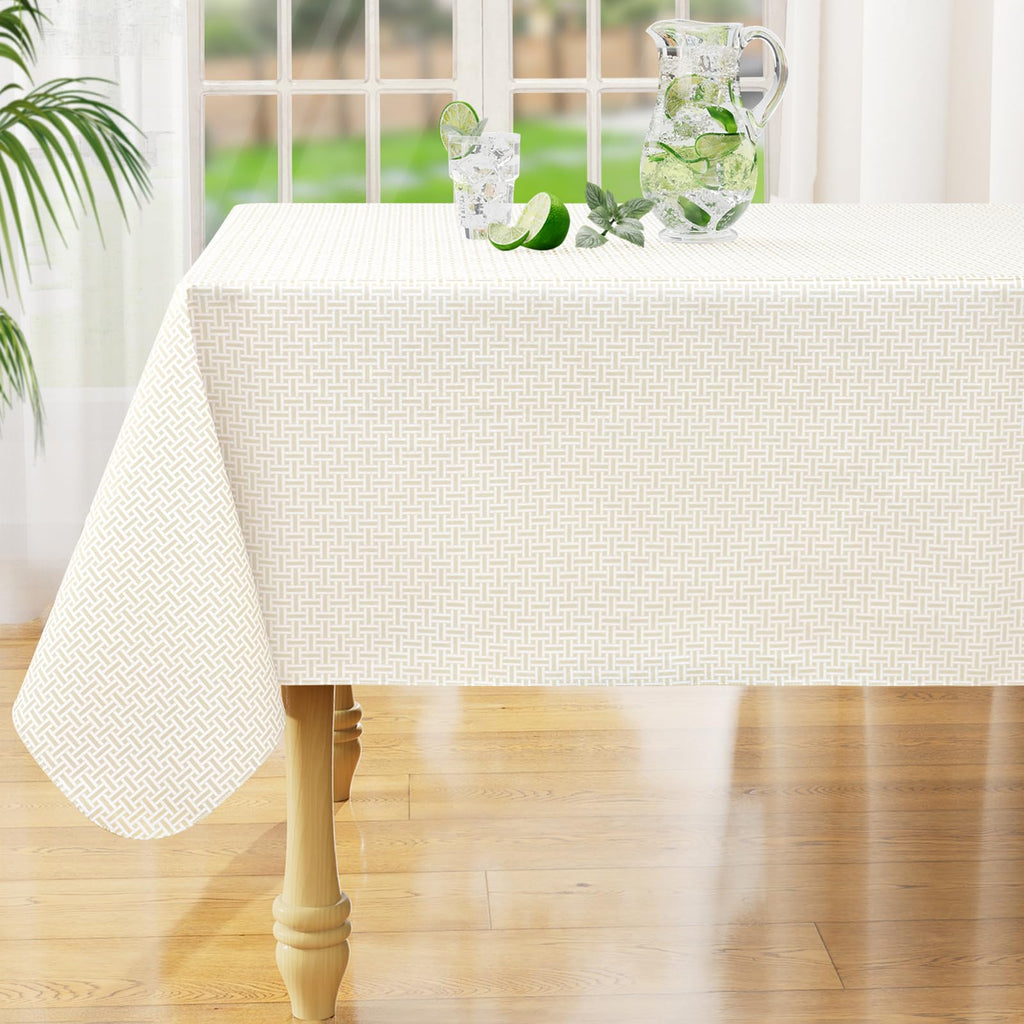 misaya Square Waterproof Vinyl Table Cloth, Wipeable Tablecloth with Flannel Backing, Plastic Table Cover for Dinner, Picnic, Indoor and Outdoor (Blue Leaves, 54" x 54")