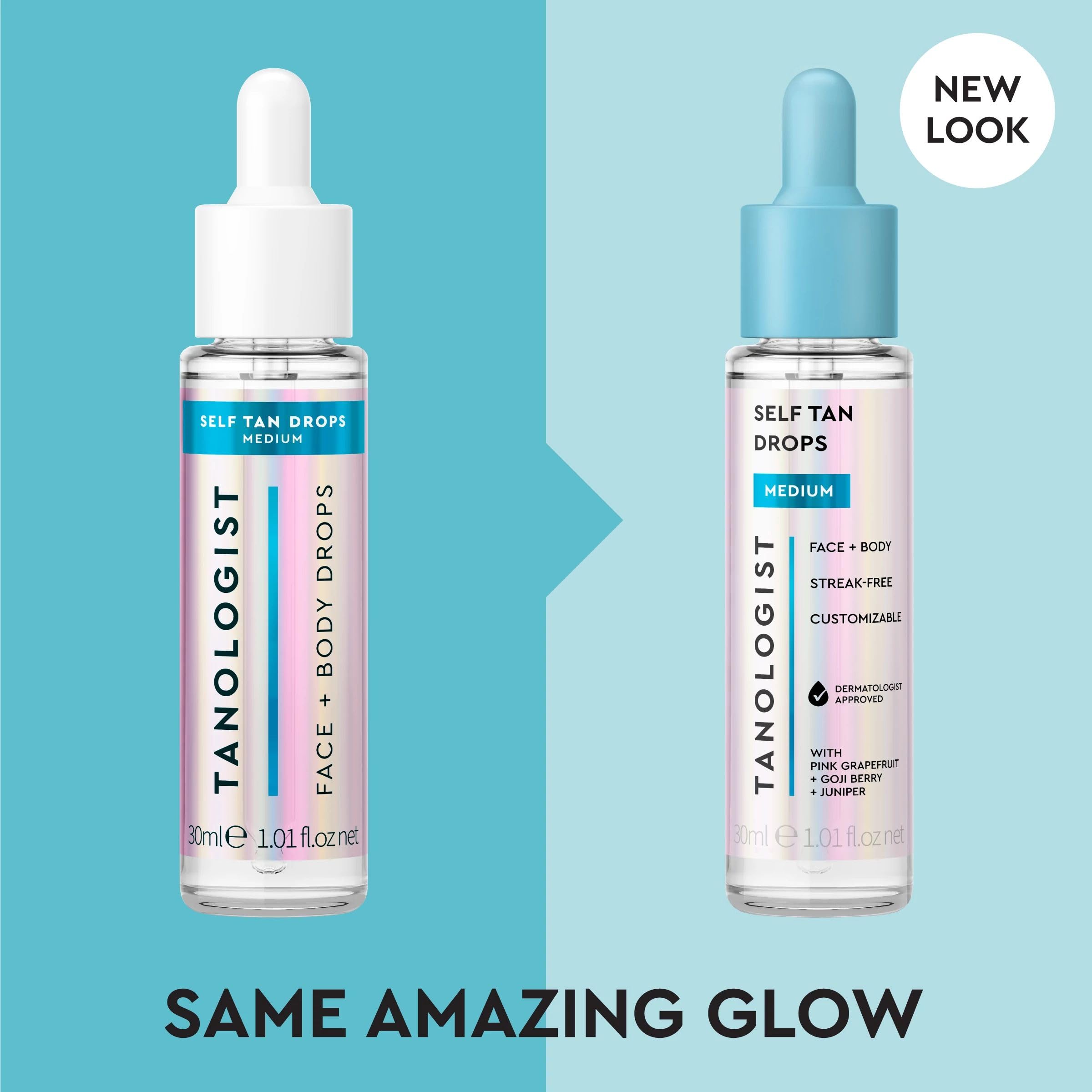Tanologist Dark Self Tan Drops, Streak-Free Body & Face Tanning Drops, No Fake Tan Smell, for Moisturizer & Lotion, Bronzing Face Tanner, Skincare Ingredients, Vegan, 1.01 fl. oz/30 ml Bottle
