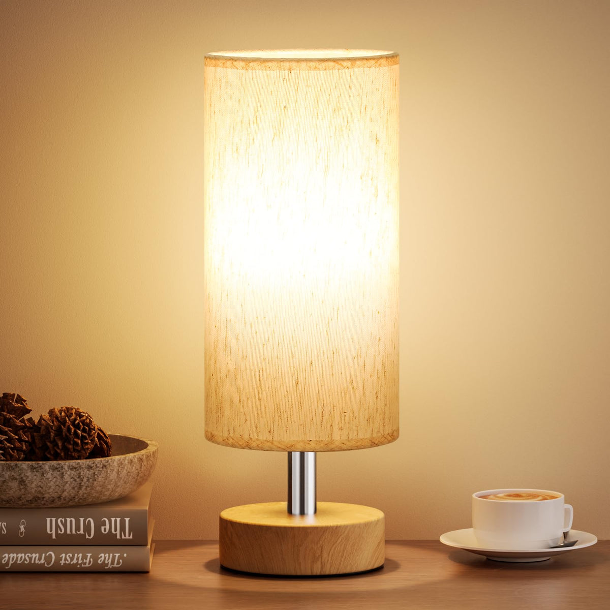 PartageiZ Small Table Lamp for Bedroom Set of 2 - Bedside Lamps for Night Stands, Minimalist Nightstand Light Lamp, Desk Lamps for Reading Room, Kids Room, Living Room, Office, Dorm
