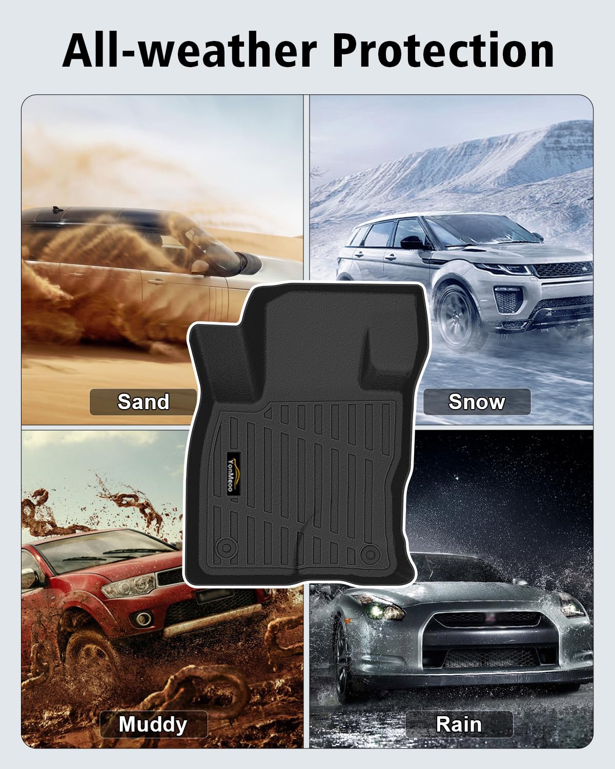 Floor Mats & Cargo Mat & Backrest Mat Custom for Toyota RAV4 Hybrid 2026 (Not for Cargo Area with Subwoofer) (Not for Phev), Door Sill Guards, All Weather TPE Floor Liners for RAV-4 2026 Accessories