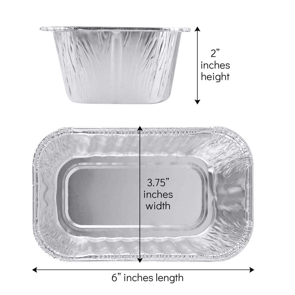 PLASTICPRO [1 Lb 10 Pack Disposable Loaf Pans Aluminum Tin Foil Meal Prep Bakeware - Cookware Perfect for Baking Cakes, Bread, Meatloaf, Lasagna 1 Pound 6'' X 3.75'' X 2''
