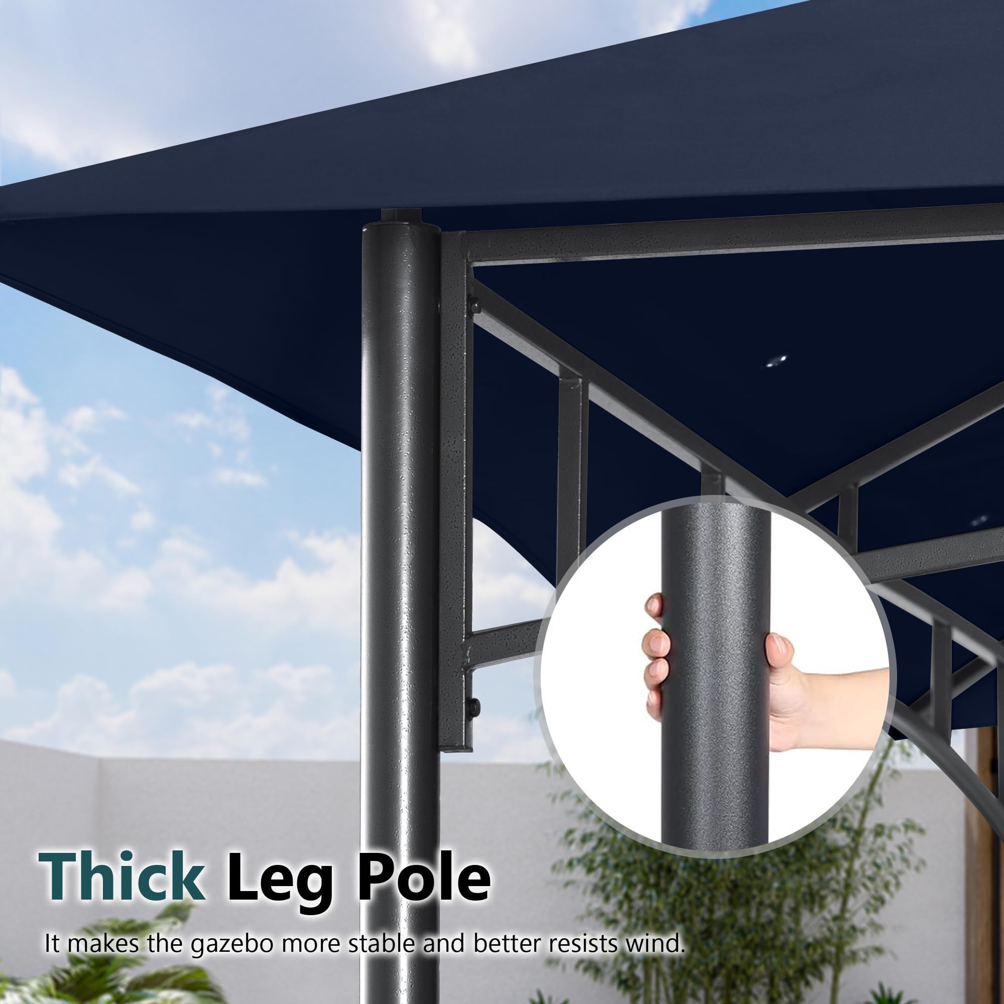 MASTERCANOPY Outdoor Garden Gazebo for Patios with Stable Steel Frame and Netting Walls (9x9,Beige)