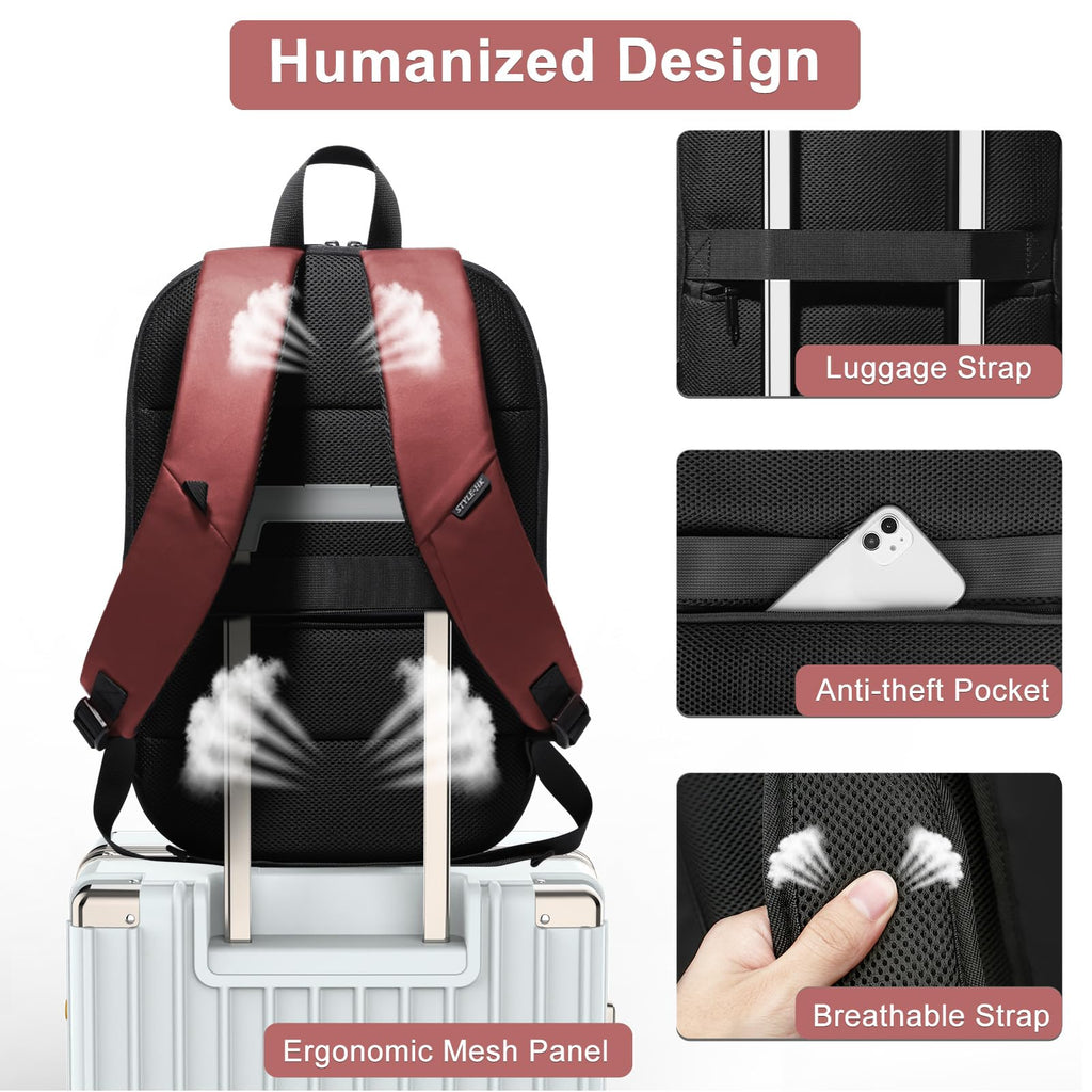 hk Business Backpack for Men 15.6 Inch,Slim & Expandable Waterproof Travel Laptop Backpack, Anti-Theft Lightweight Work Computer Bag, College Laptop Backpacks Gifts for Men Women-Black