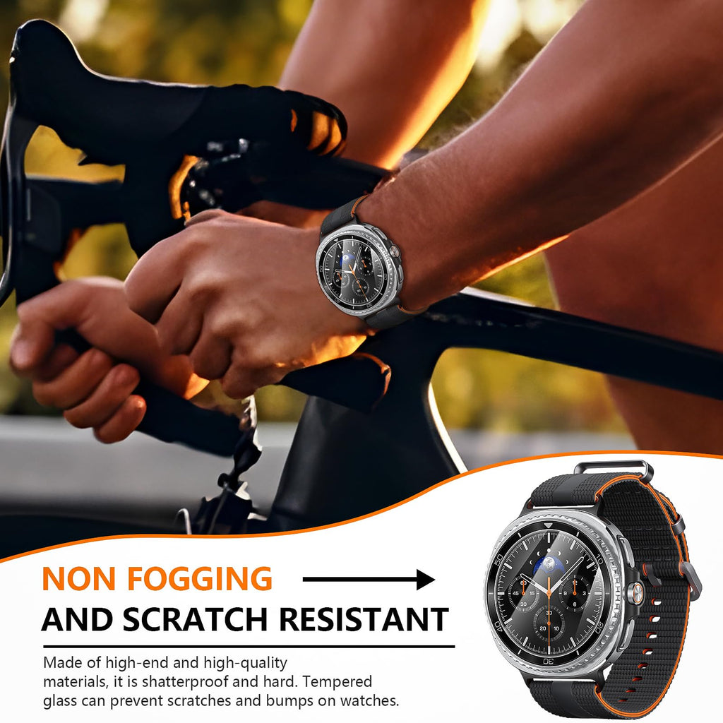Suoman 4-Pack for Samsung Galaxy Watch 4 Classic 46mm Tempered Glass Screen Protector for Galaxy Watch 4 Classic 46mm Smartwatch [2.5D 9H Hardness] [Anti-Scratch]