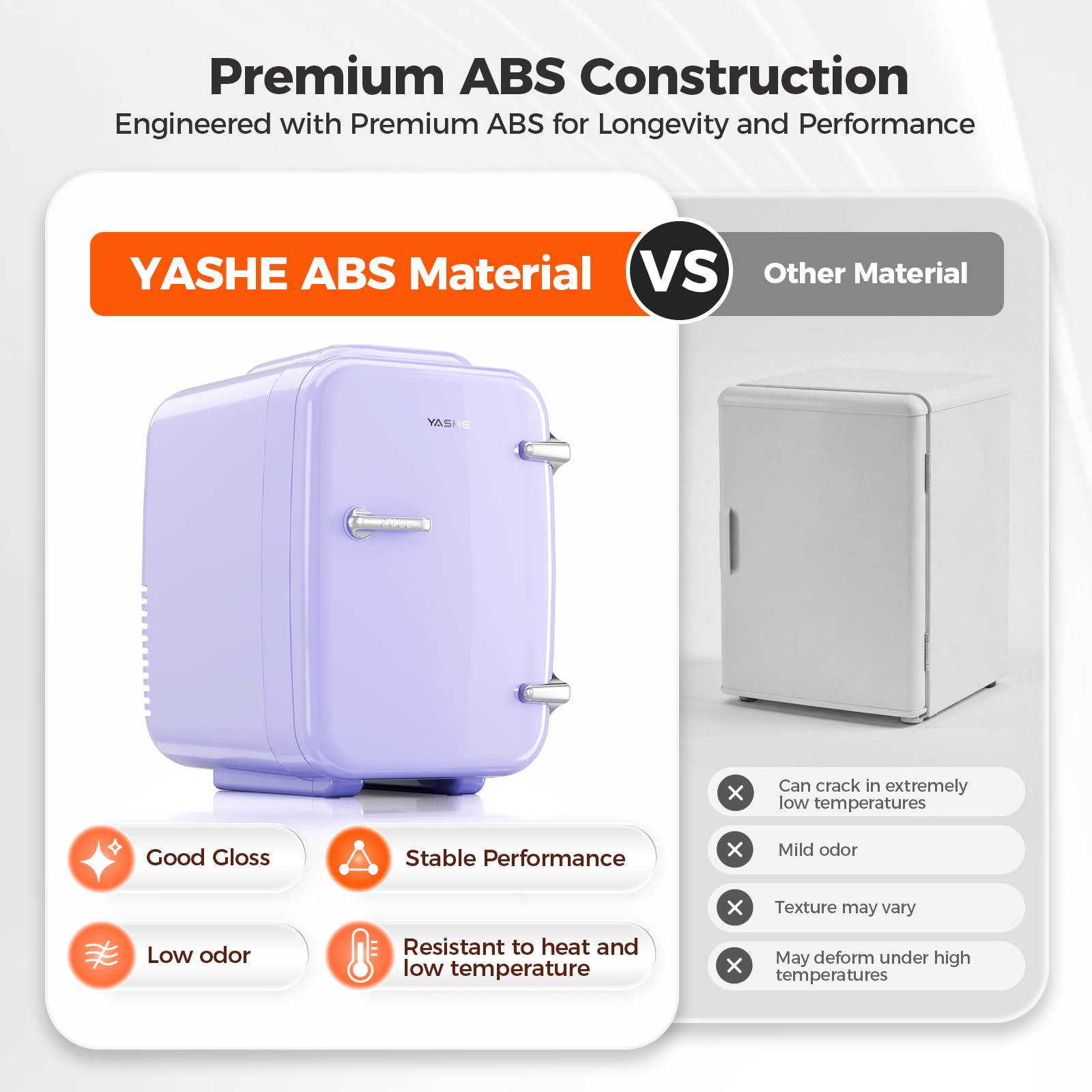 YASHE Mini Fridge, 4 Liter/6 Can Mini Makeup Fridge, 110V AC/ 12V DC Portable Thermoelectric Cooler&Warmer for Skincare, Drink, Cosmetic, Medicine, Small fridge for Bedroom, Office, Dorm, Car, Black