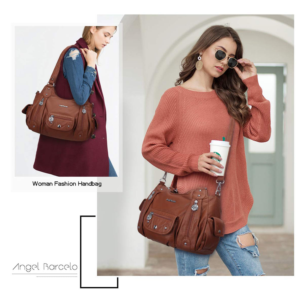 Angel Barcelo Purses for Women Soft PU Leather Shoulder Bag Crossbody Purse and Handbags