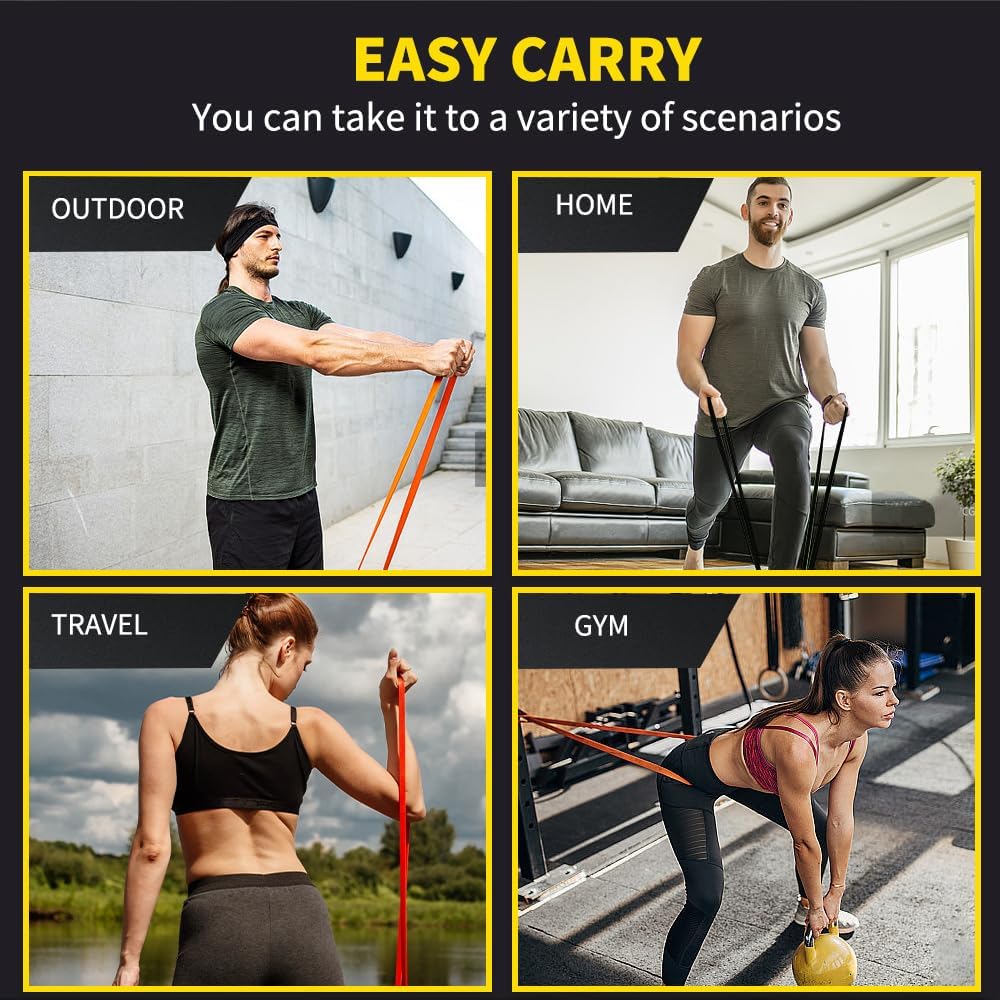 ROSAPOAR Resistance Band Pull up Band Fitness Exercise Bands Natural Latex for Workout Body Stretch Powerlifting Band Fitness Sport Training at Home/The Gym
