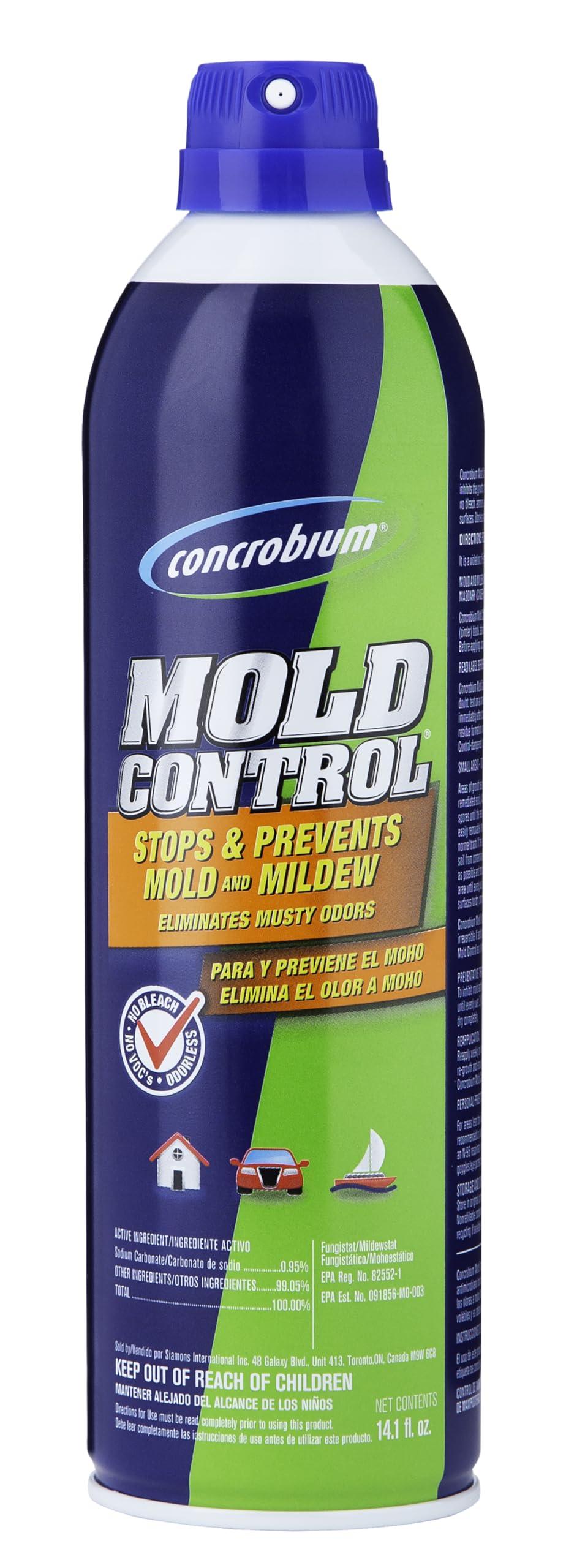 Concrobium Mold Control Aerosol, 14.1 oz – Eliminates & Prevents Mold – EPA Registered, Bleach-Free, Odorless, VOC-Free – For Indoor & Outdoor Surfaces, Mid-Sized Jobs, and Hard-to-Reach Areas