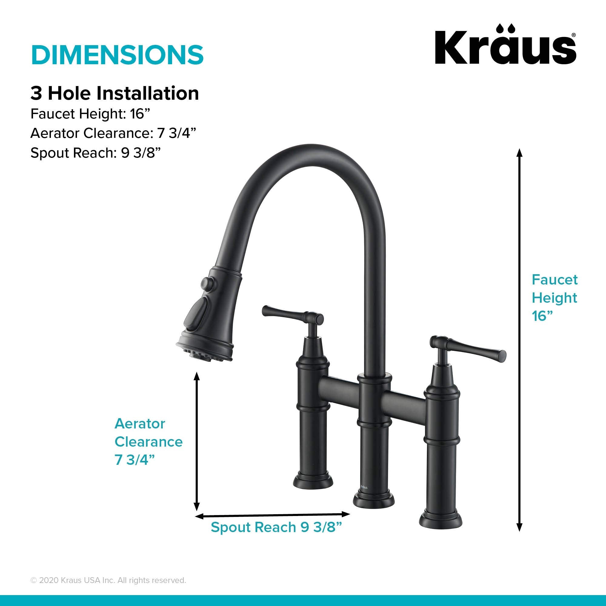 KRAUS Allyn Transitional Bridge Kitchen Faucet with Pull-Down Sprayhead in Brushed Gold, KPF-3121BG
