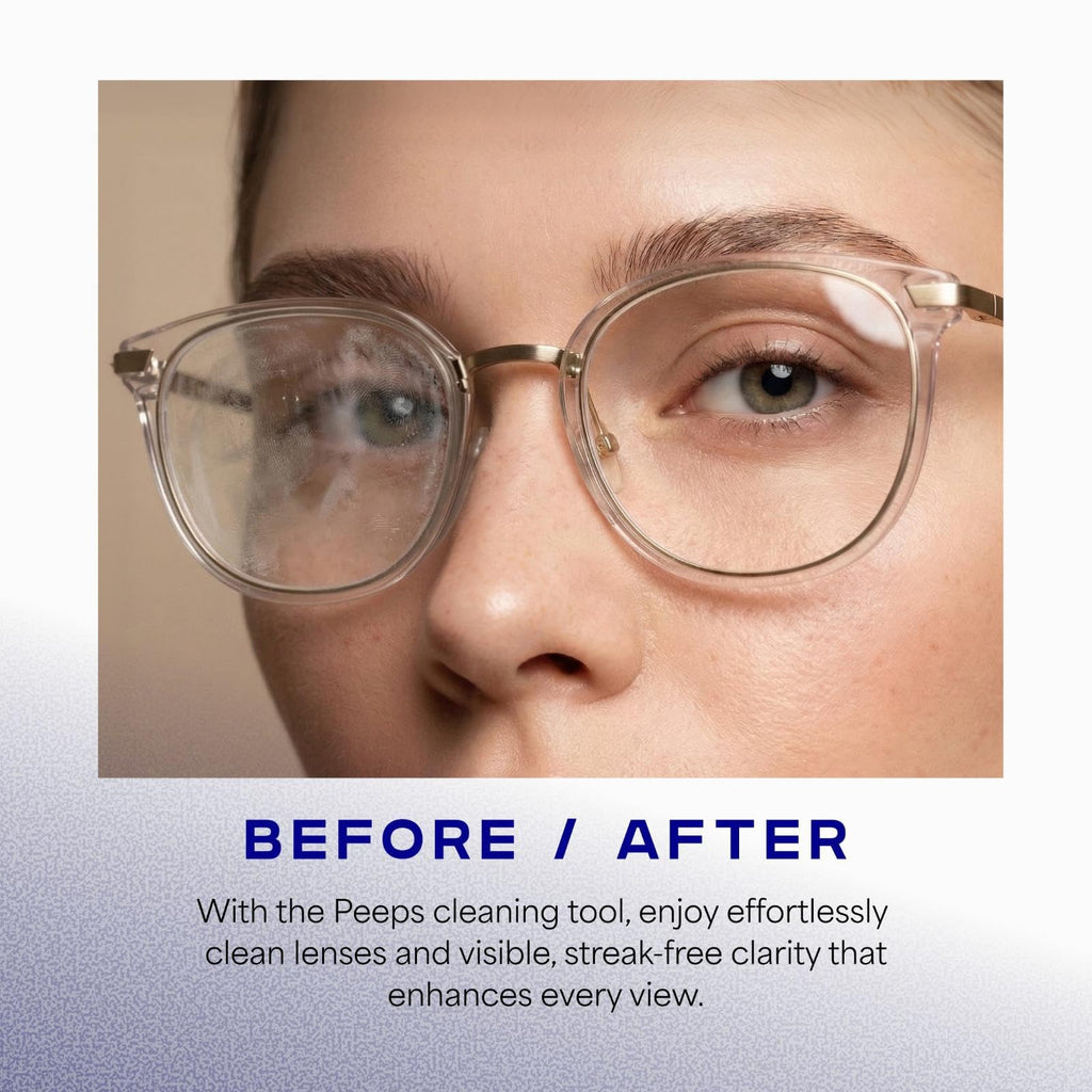 Peeps Eyeglass Lens Cleaner - Efficient and Durable Carbon Microfiber Technology - Exclusively Used by NASA - 500 Uses (Electroplated Gold)