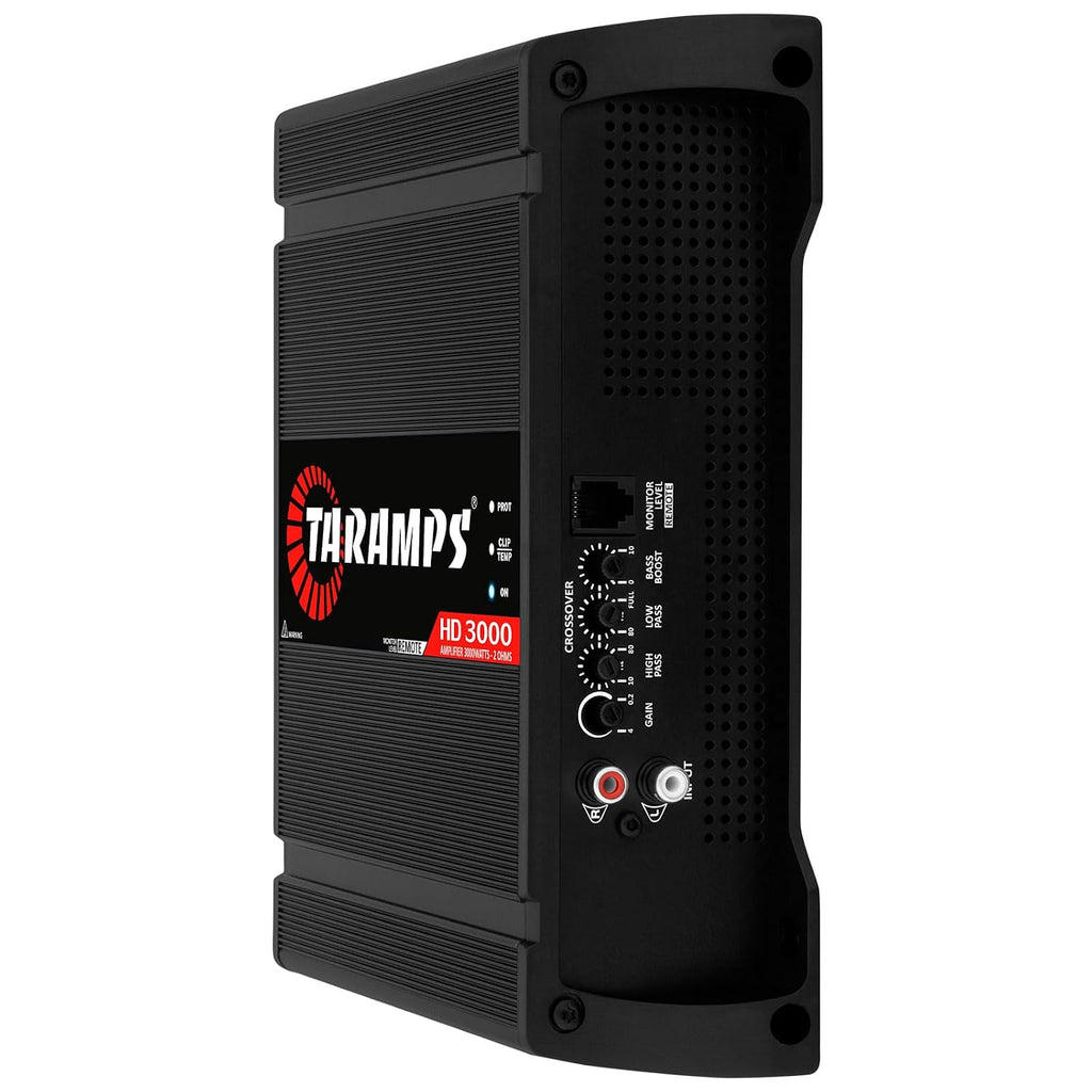 Taramps HD 3000 2 Ohms Black 1 Channel 3000 Watts RMS MAX Full Range Car Audio Monoblock LED Monitor Indicator Class D Amplifier Crossover, HD 3k