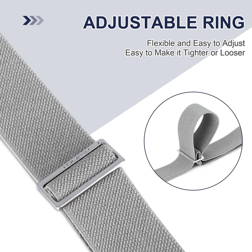 TOURZOO No Show Invisible Belt for Women/Men Elastic Web Strap Waist Stretch Belt with Flat Buckle for Jeans Pants Dresses