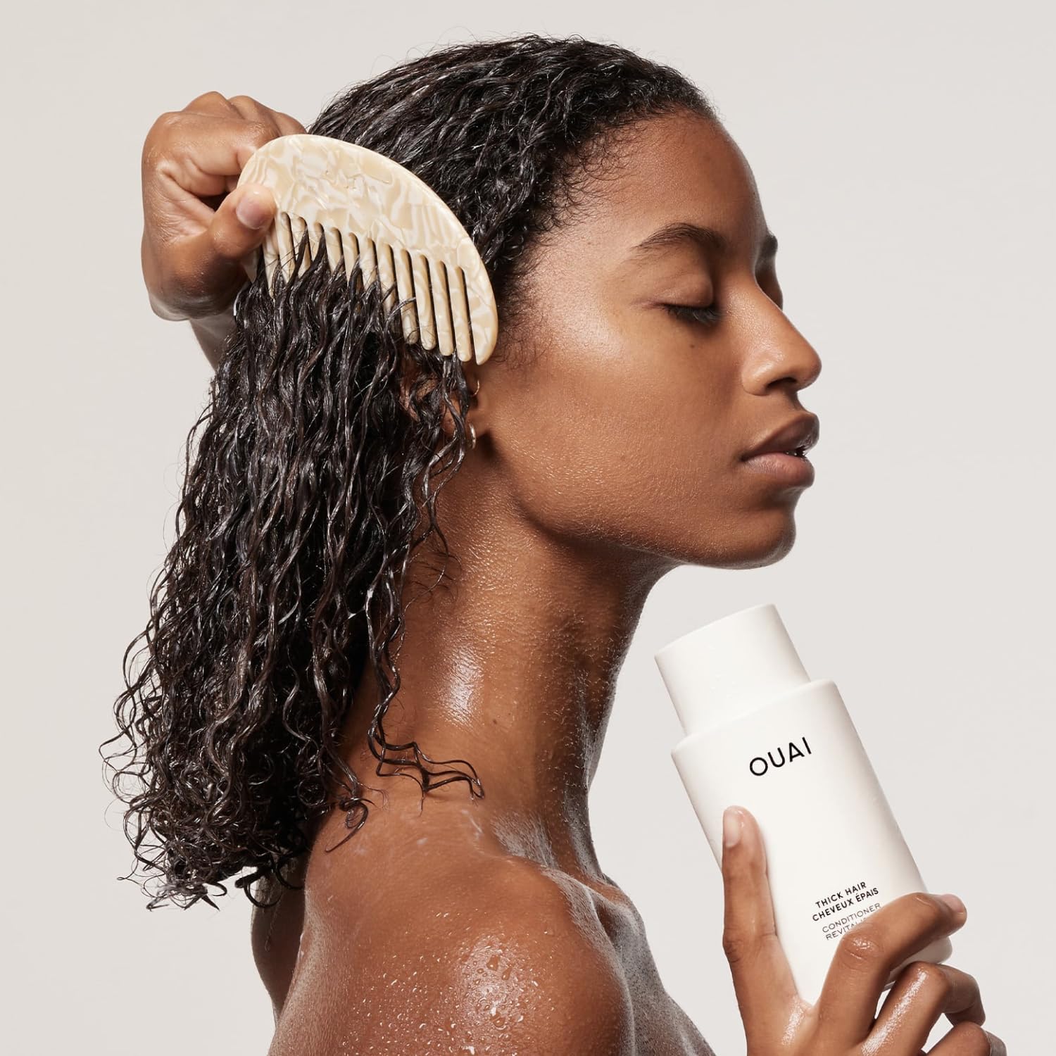 OUAI Thick Hair Conditioner Refill - Moisturizing Conditioner for Dry, Frizzy Hair - Keratin, Marshmallow Root, Shea Butter and Avocado Oil - Paraben, Phthalate & Sulfate Free (32 Oz)