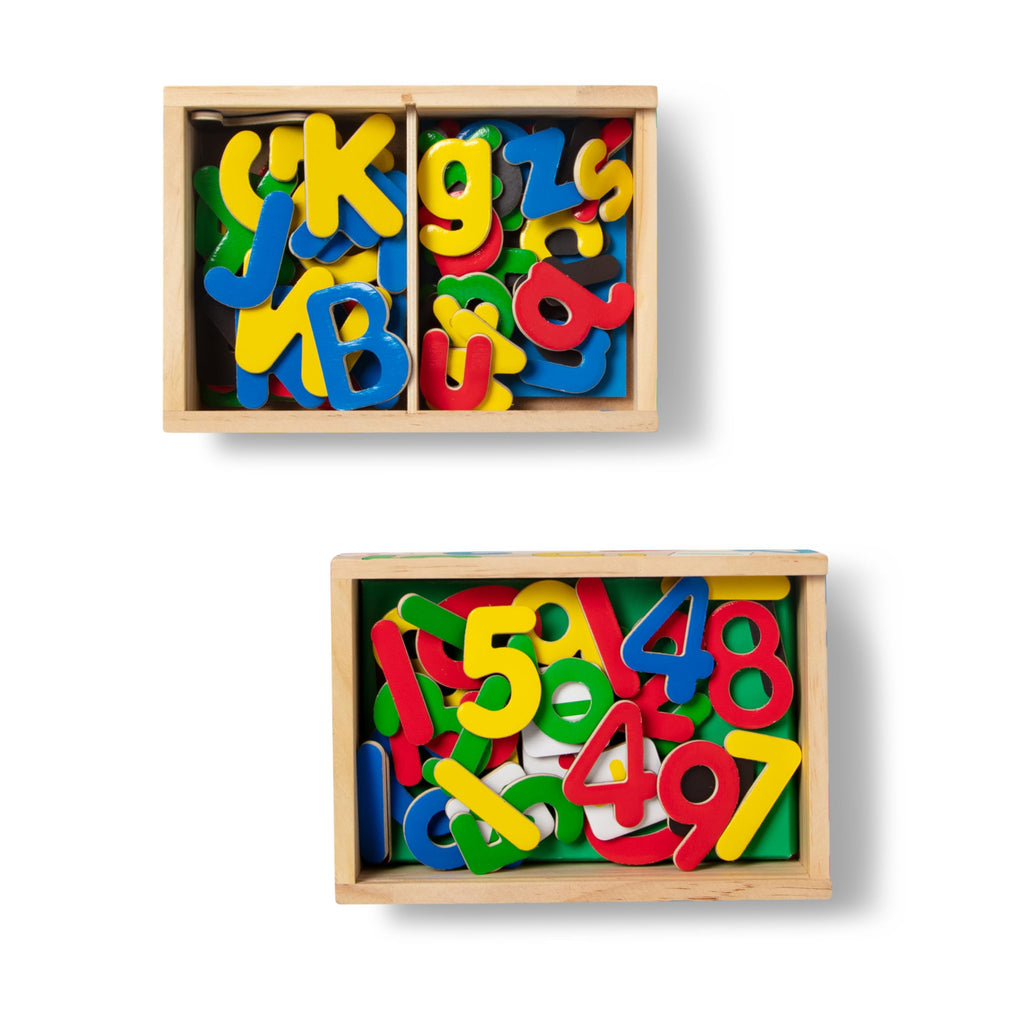 Melissa & Doug 52 Wooden Alphabet Magnets in a Box - Uppercase and Lowercase Letters