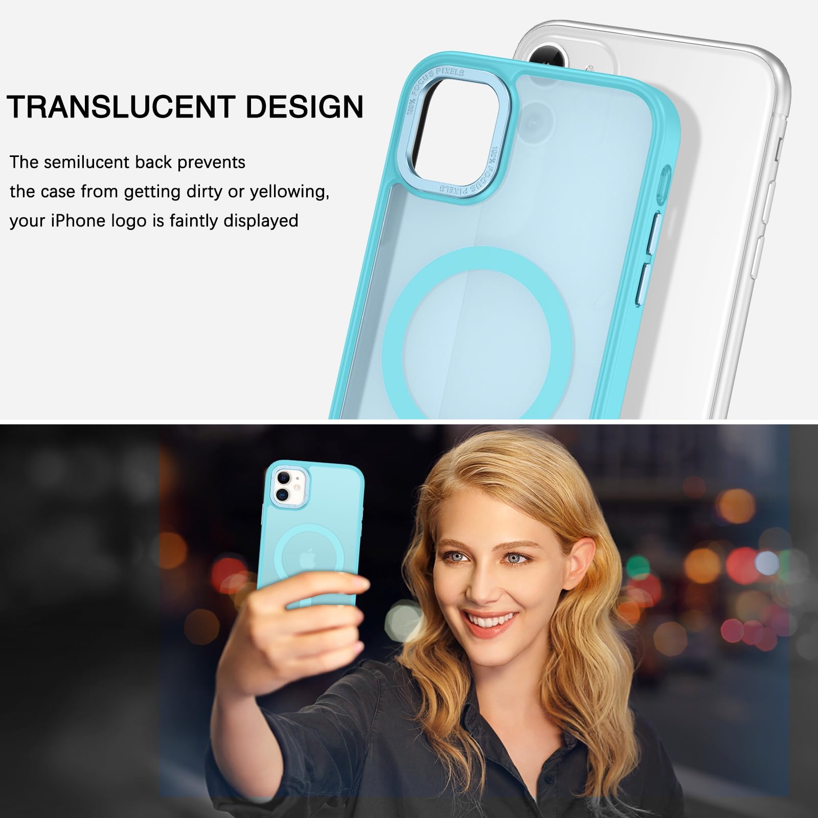 BENTOBEN for iPhone 11 Phone Case, Phone case for iPhone 11 Magnetic Case [Compatible with Mag Safe] Translucent Matte Slim Shockproof Anti-Fingerprint Protective Cover for iPhone 11 6.1’’ Black