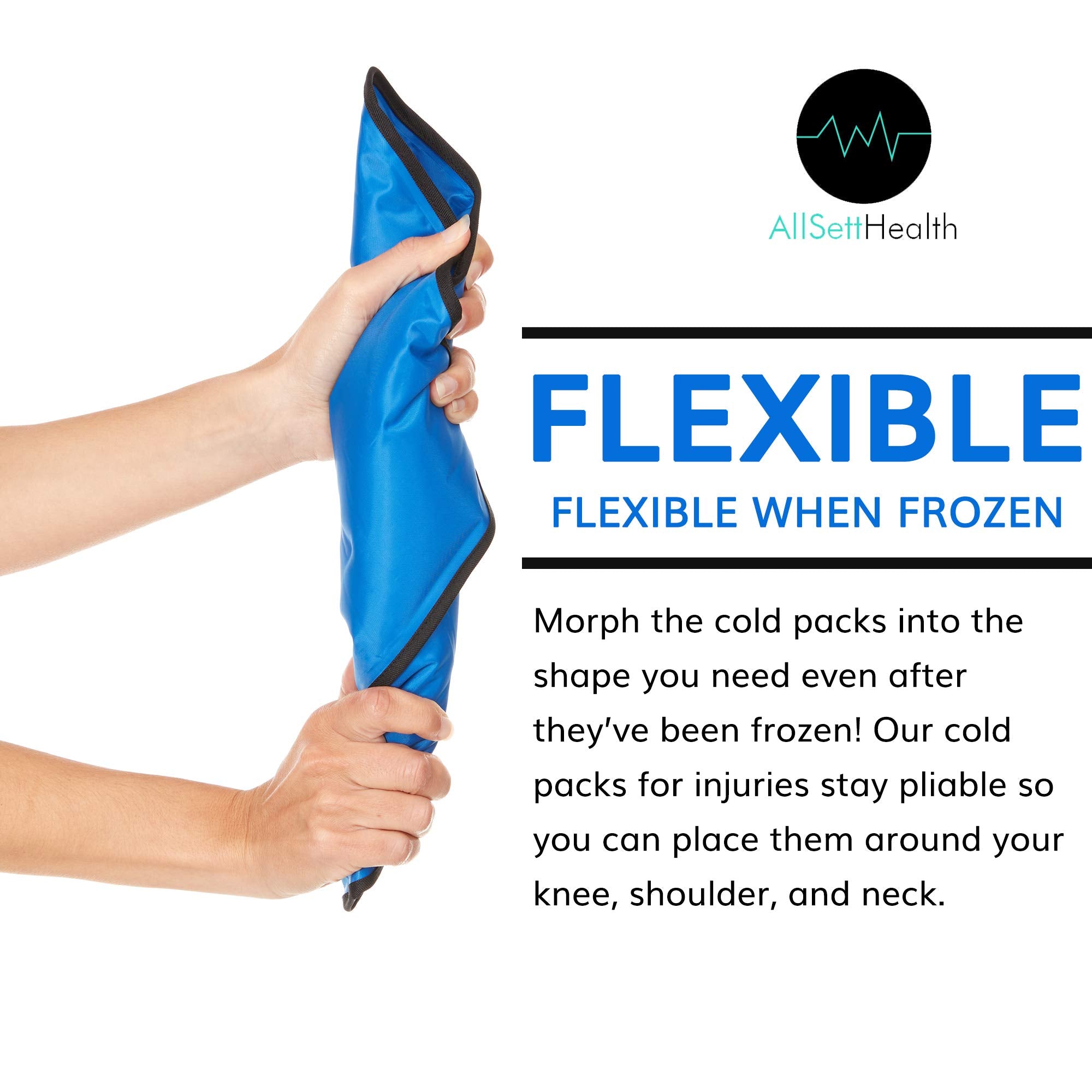 Reusable Ice Packs for Injuries Reusable | 11"x 14.5"- 2 Pack XL | Hot & Cold Pack | Large Ice Pack for Back Pain Relief, Flexible When Frozen | Cold Compress for Back, Knee, and Shoulder Injuries
