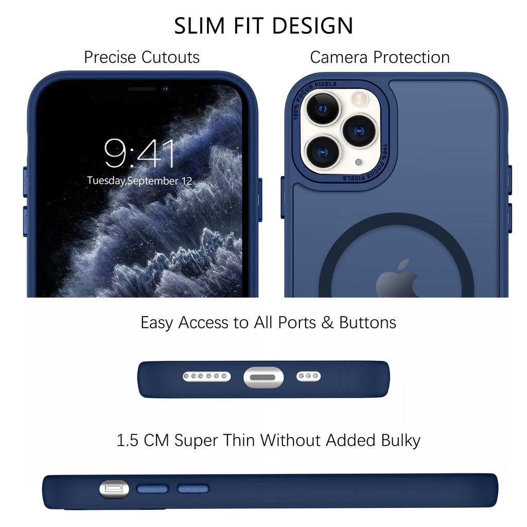 BENTOBEN for iPhone 11 Pro Case 2019 [Compatible with Magsafe] Translucent Matte Magnetic Phone Case iPhone 11 Pro 5.8" Slim Thin Shockproof Bumper Women Men Protective Cases Cover, Black