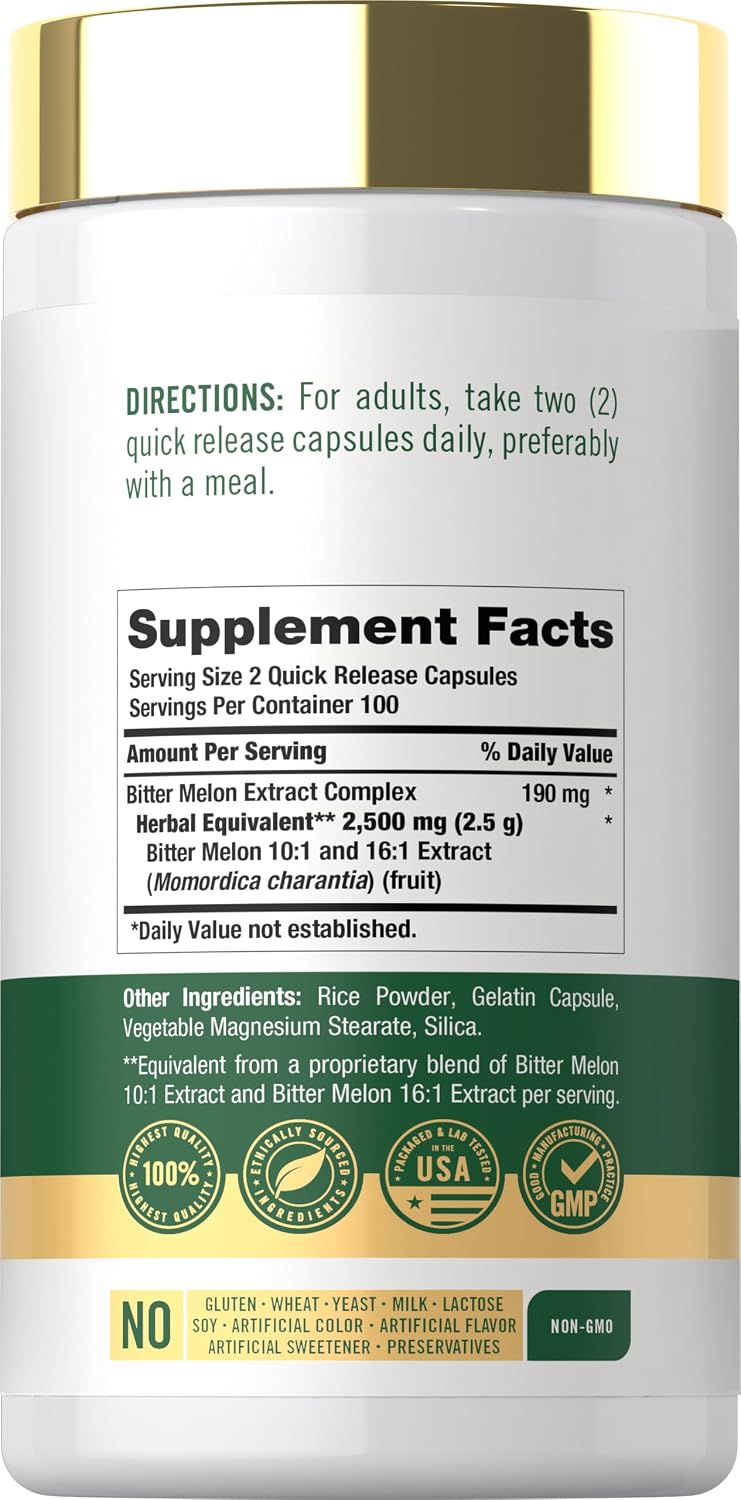Carlyle Bitter Melon Complex | 200 Capsules | Traditional Herbal Extract Supplement | Non-GMO & Gluten Free