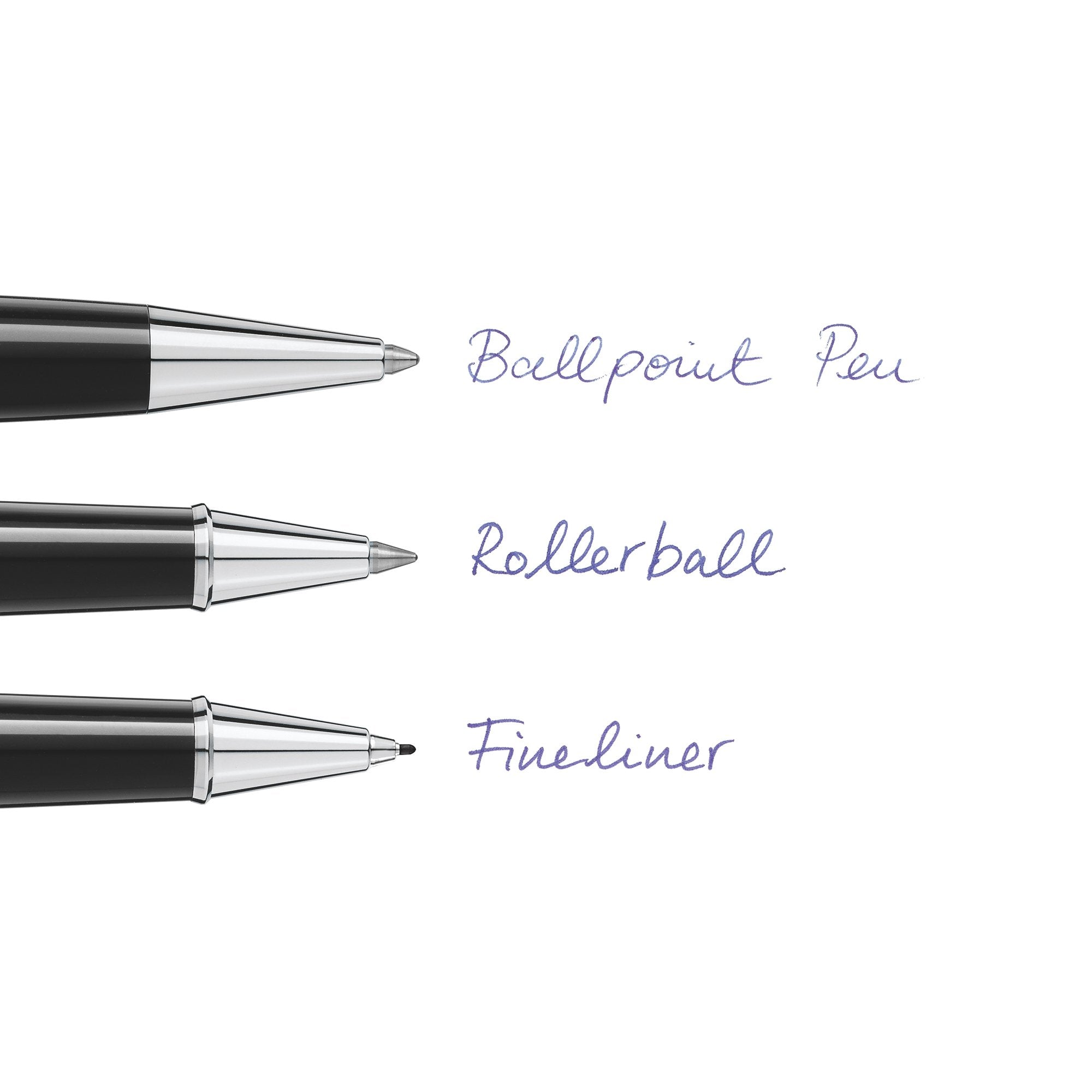 Montblanc Rollerball Refills (M) Mystery Black 105158 – Quick-Drying Pen Refills for Montblanc Rollerball and Fineliner Pens – 2 x Black Pen Cartridges