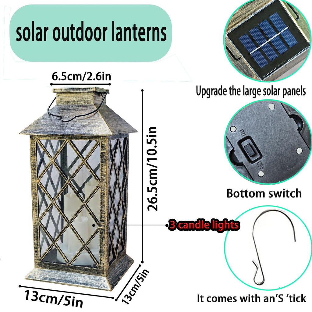 Solar Lantern Outdoor, Outdoor Hanging Candle Lanterns LED Lights - PVC Waterproof Solar Lights Decorative Lantern Lights for Table,Outdoor,Party…
