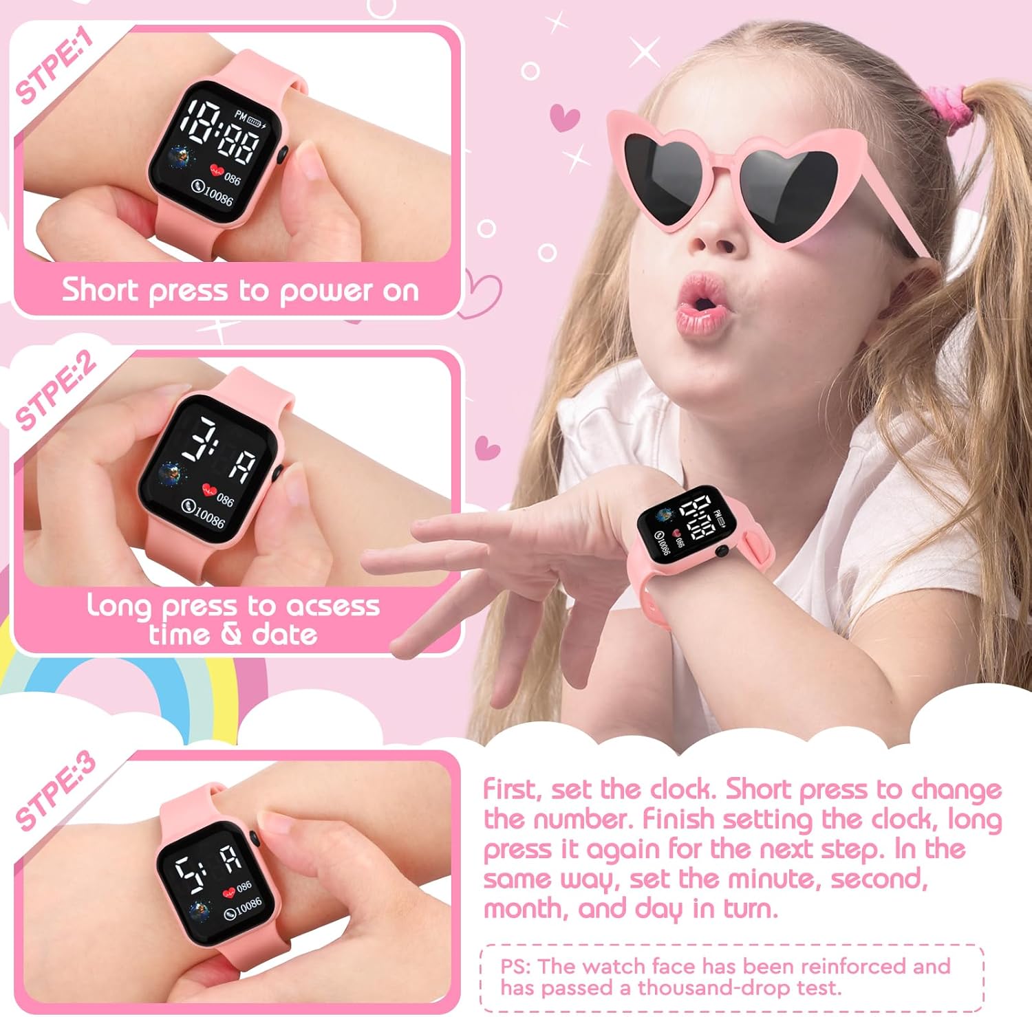 Kids Play Purse for Little Girls Toddlers, Toy Purse with Accessories, Wallet, Fake Phone, Fake Makeup Toys & Play Jewelry, Toddler Pretend Play Toys for Girls, Little Girl Gifts Age 3 4 5 6 Year Old
