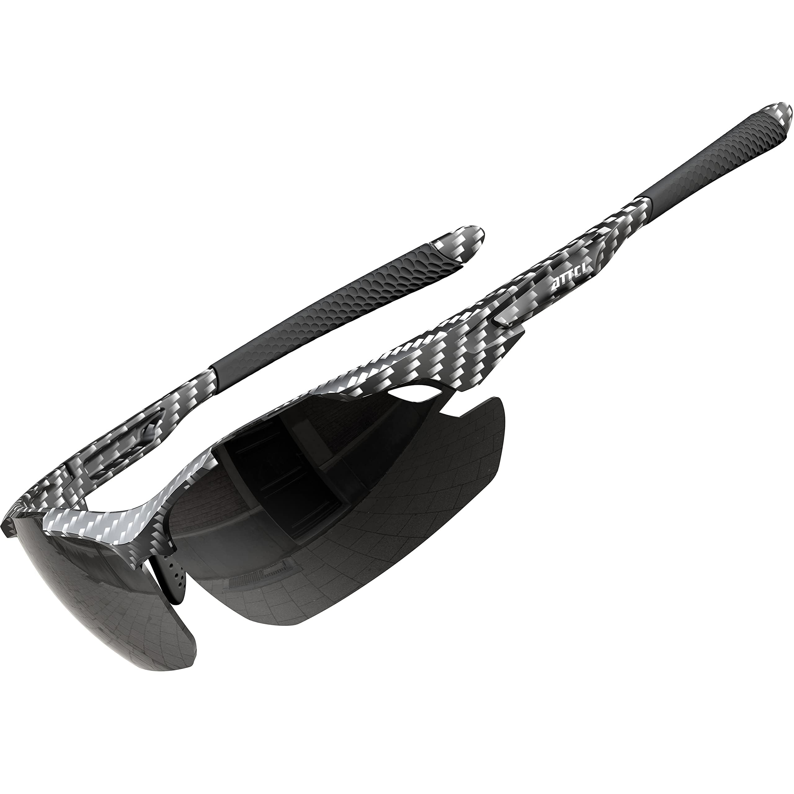 ATTCL 22g Polarized Sunglasses Men Sports: Secure Fit Wrap Around TR90 Frame Ultra-Light UV Protection for Running Fishing