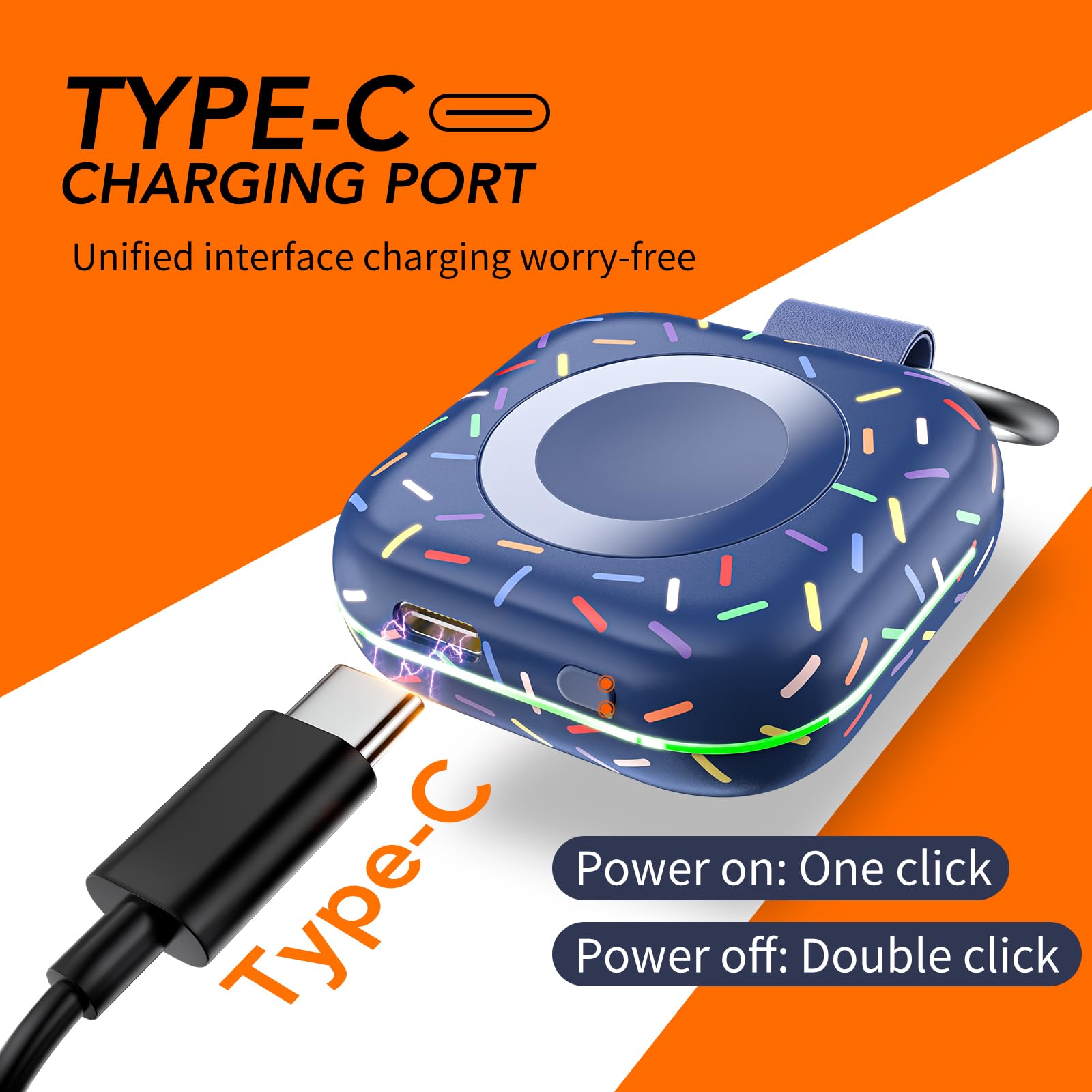 HUOTO Portable Charger for Apple Watch,Wireless Magnetic iWatch Charger 1200mAh Power Bank Travel Keychain Accessories Smart Chargers for Apple Watch Series 11/10/9/8/7/6/SE/5/4/3/2/1/UItra/UItra 2