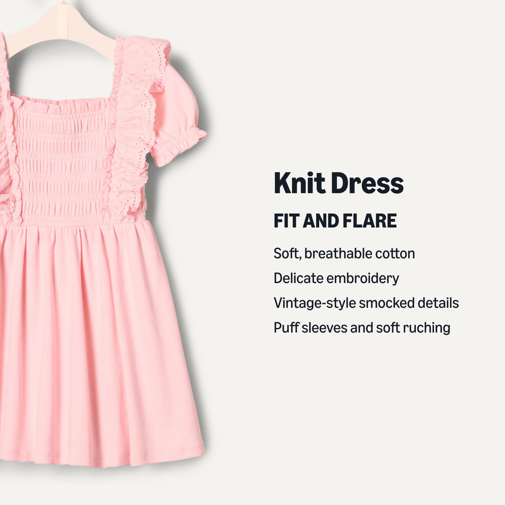 Amazon Essentials x Sofia Grainge Toddler and Baby Girls' Embroidered Knit Dress