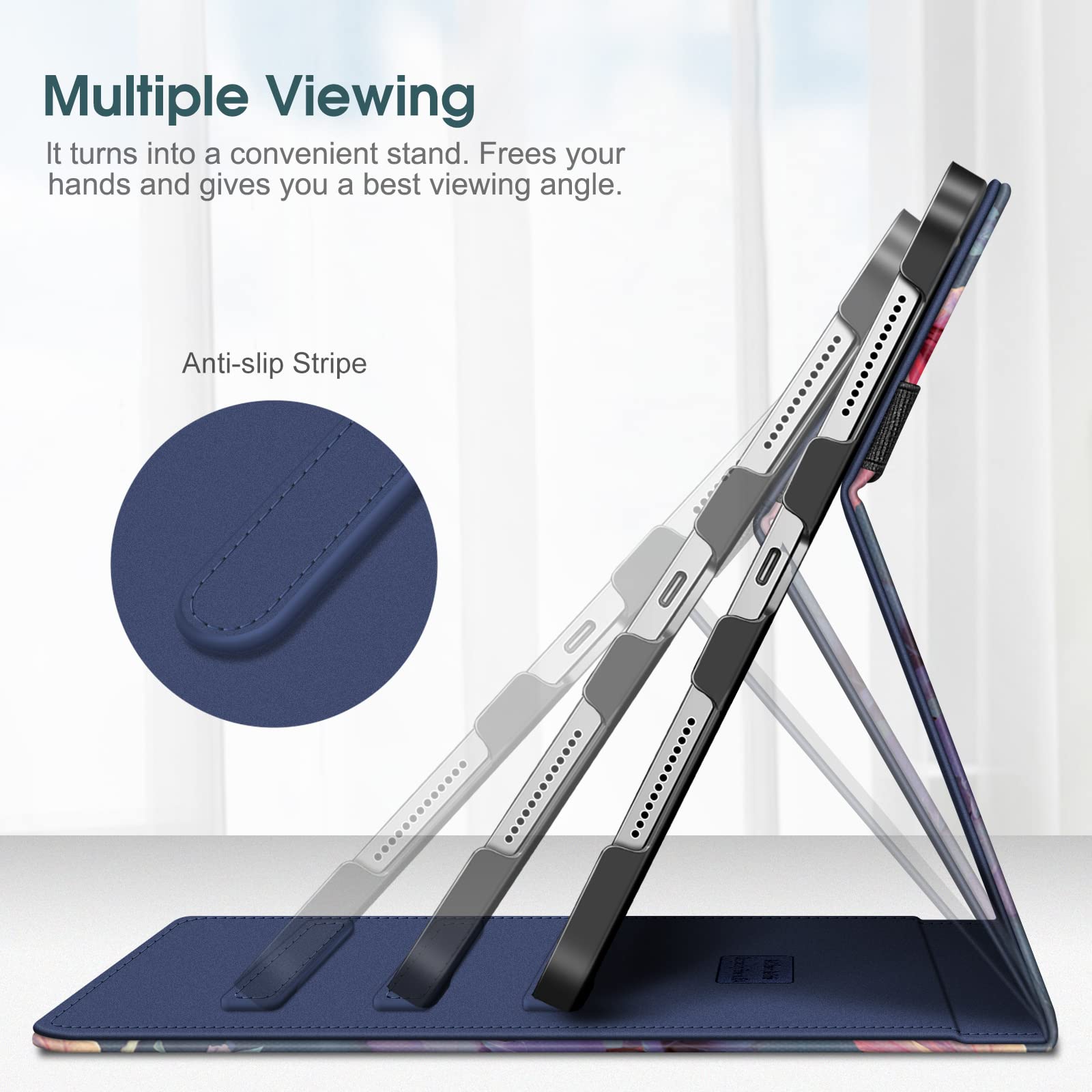 Fintie Case for iPad (A16) 11th Generation 11 Inch (2025), iPad 10th Generation 10.9 Inch (2022), Multi-Angle Viewing Protective Stand Cover with Pencil Holder & Pocket, Black