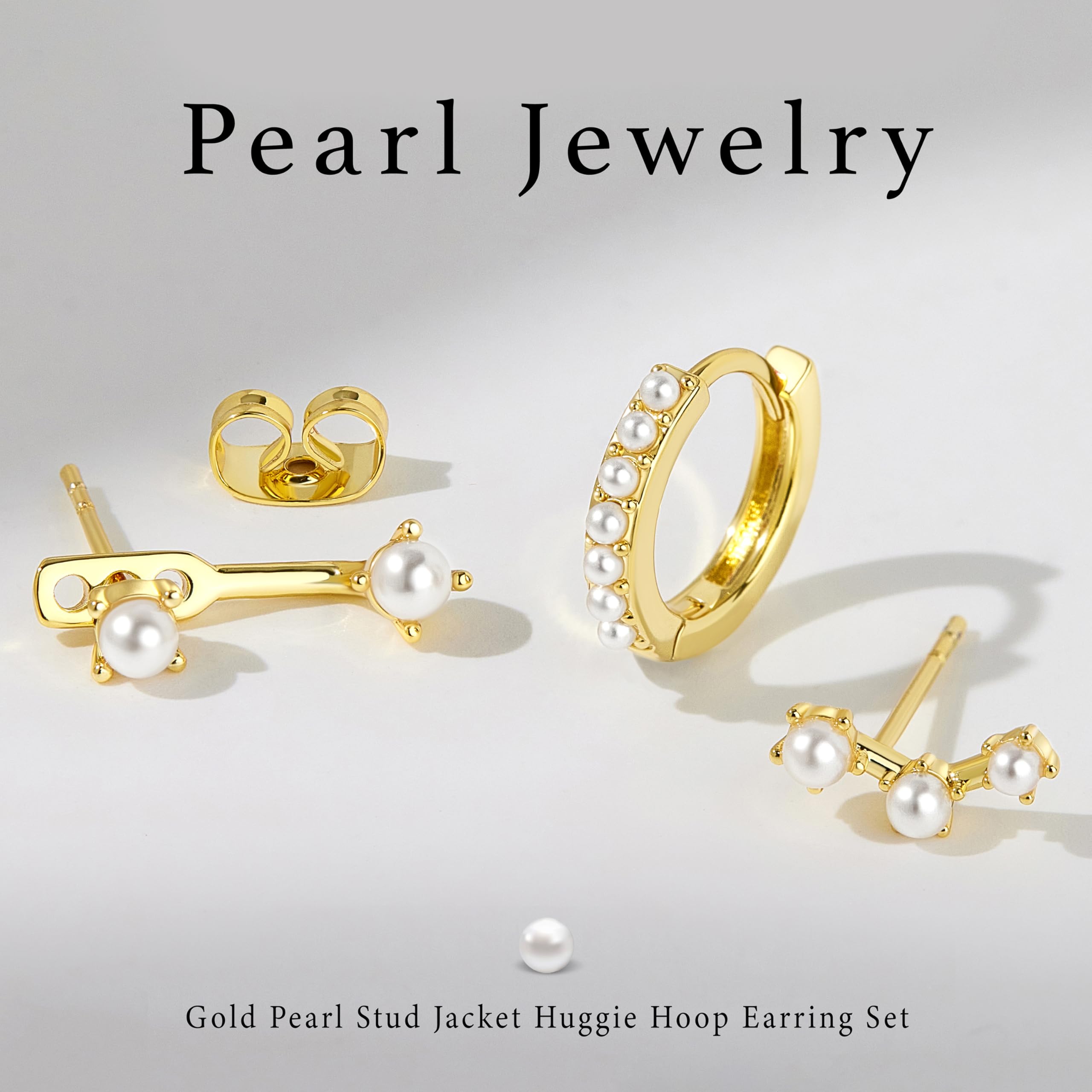 3 Pairs Dainty Small Earrings Set for Women Trendy, Birthstone Stud Huggie Hoop Jacket Stack for Cartilage Helix, Gold Plated Hypoallergenic Cute Women Fashion Accessories Western Jewelry Gifts