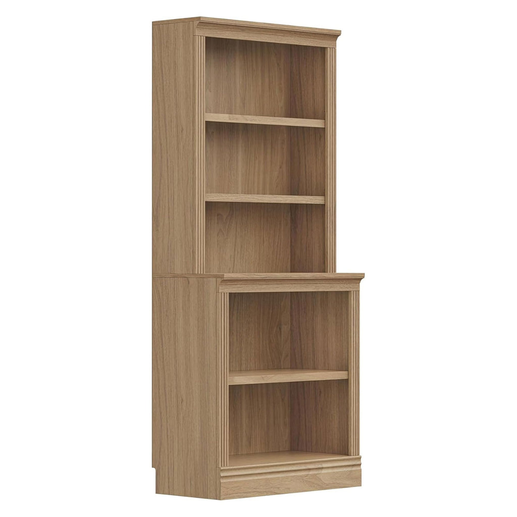 JAHRSTIM Halston Bookshelf, 5-Tier Tall Deep Storage Shelf, Adjustable Open Shelving Unit Closet Organizer and Storage for Living Room Home Office Bedroom, Modular Deep Bookcase Bookshelves